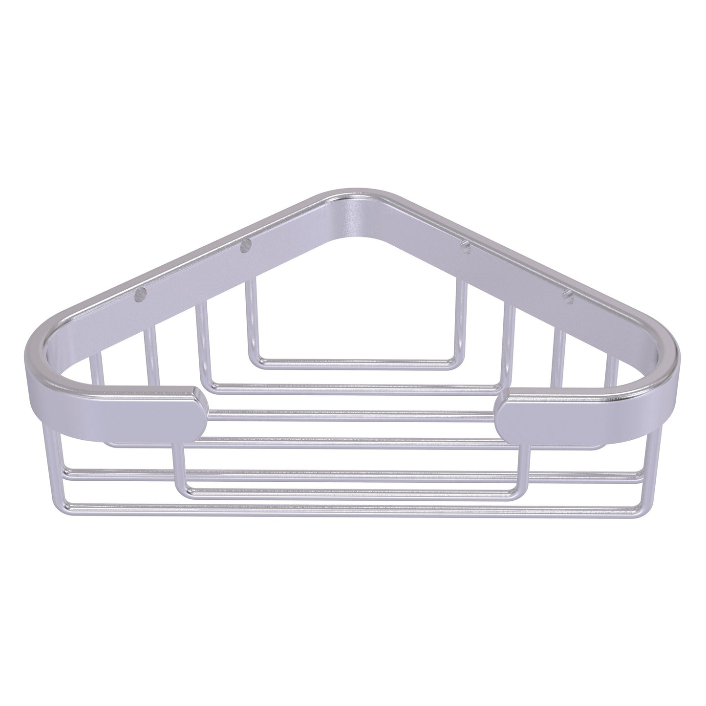 Allied Brass BSK-10ST 4.4" x 4.4" Satin Chrome Solid Brass Corner Soap Basket