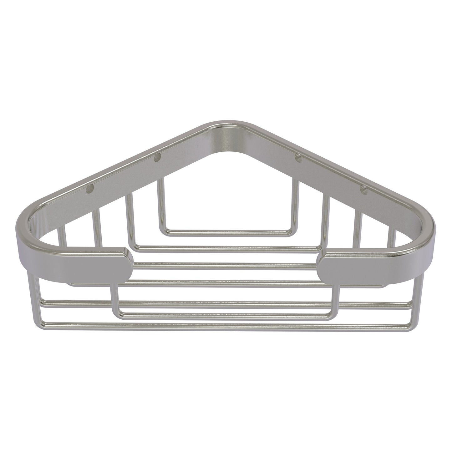 Allied Brass BSK-10ST 4.4" x 4.4" Satin Nickel Solid Brass Corner Soap Basket