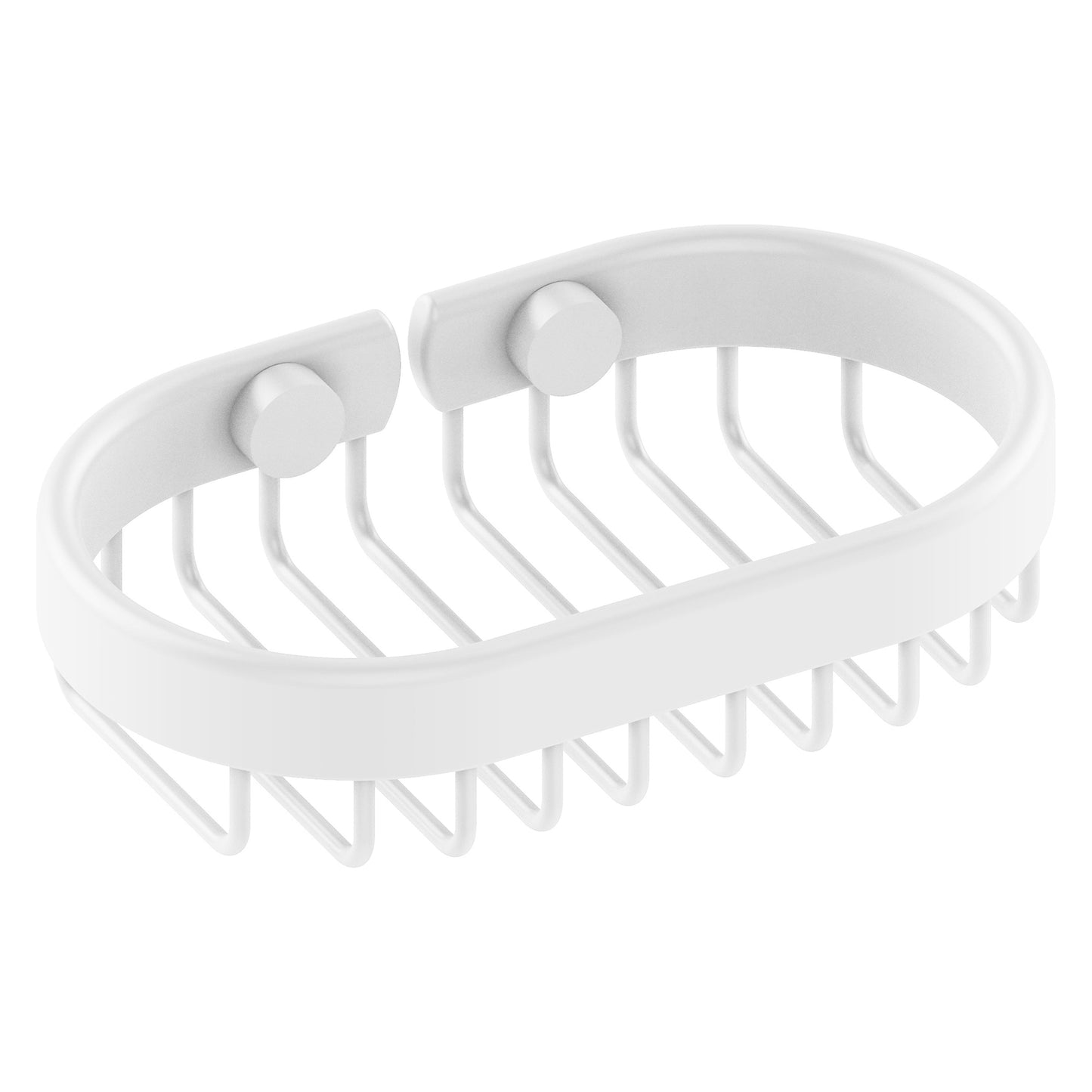 Allied Brass BSK-150LA 6" x 3.6" Matte White Solid Brass Oval Soap Basket