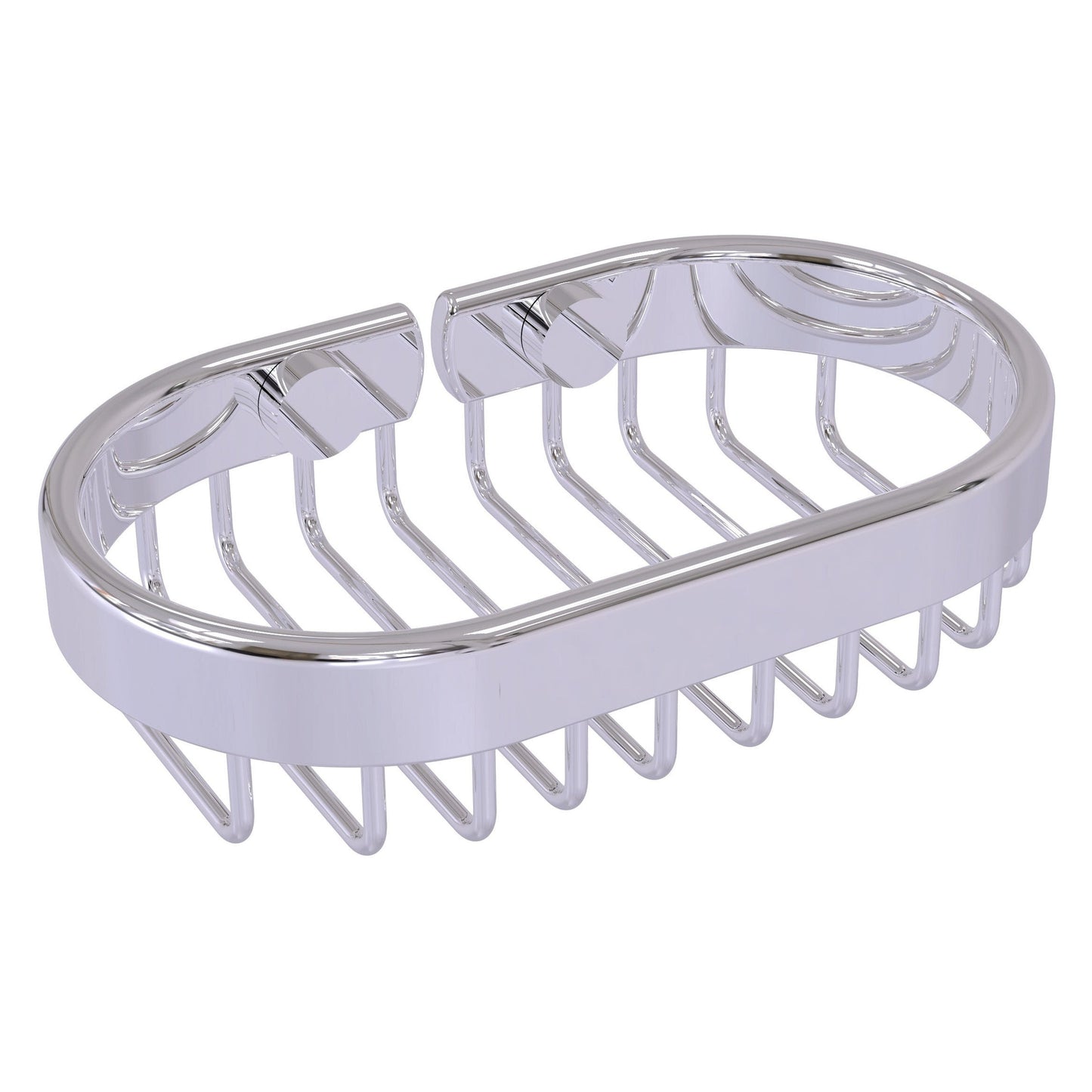 Allied Brass BSK-150LA 6" x 3.6" Polished Chrome Solid Brass Oval Soap Basket