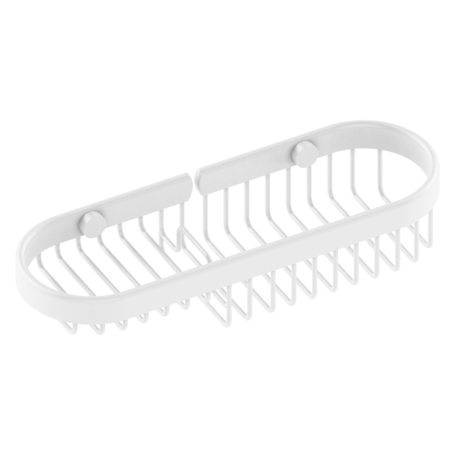 Allied Brass BSK-175LA 11" x 3.6" Matte White Solid Brass Combination Wire Basket