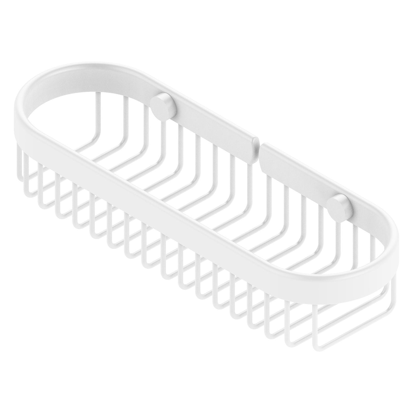 Allied Brass BSK-200LA 11" x 3.6" Matte White Solid Brass Oval Toiletry Wire Basket