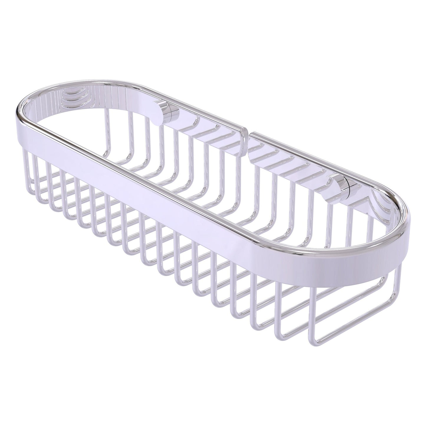 Allied Brass BSK-200LA 11" x 3.6" Polished Chrome Solid Brass Oval Toiletry Wire Basket