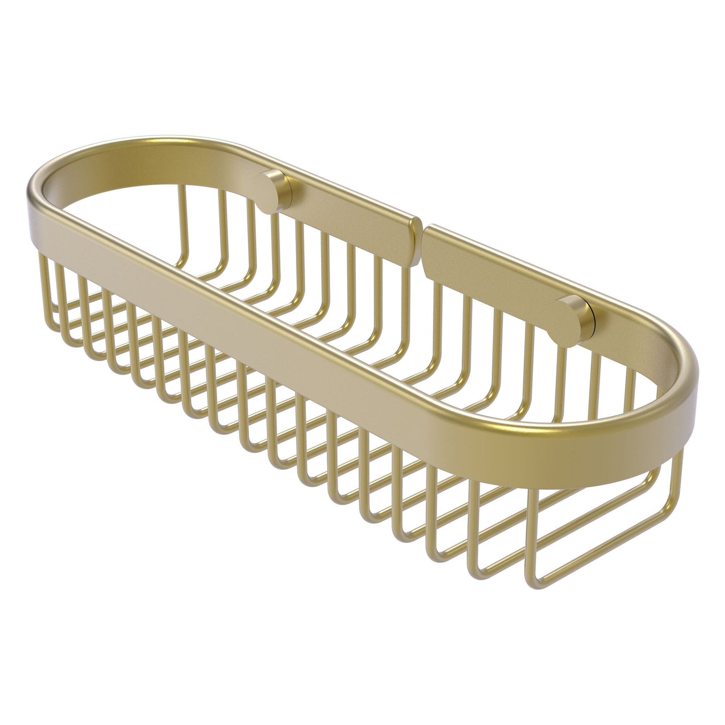 Allied Brass BSK-200LA 11" x 3.6" Satin Brass Solid Brass Oval Toiletry Wire Basket