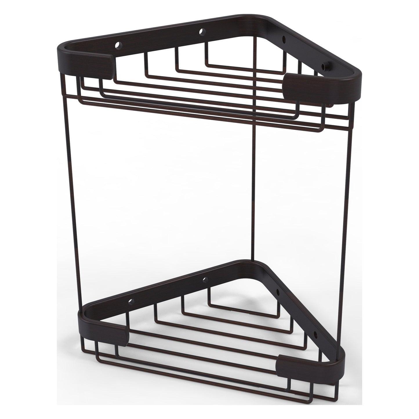 Allied Brass BSK-20DT 9.7" x 6.2" Venetian Bronze Solid Brass Double Tier Corner Shower Basket