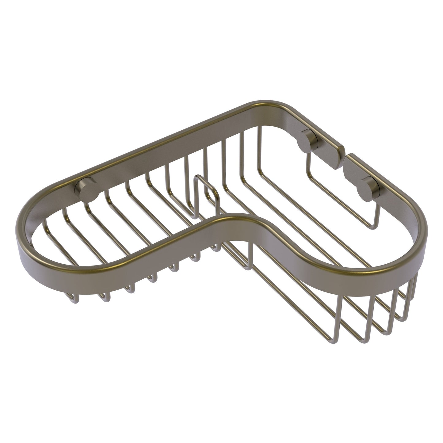 Allied Brass BSK-225LA 8.75" x 7.4" Antique Brass Solid Brass Corner Combination Shower Basket