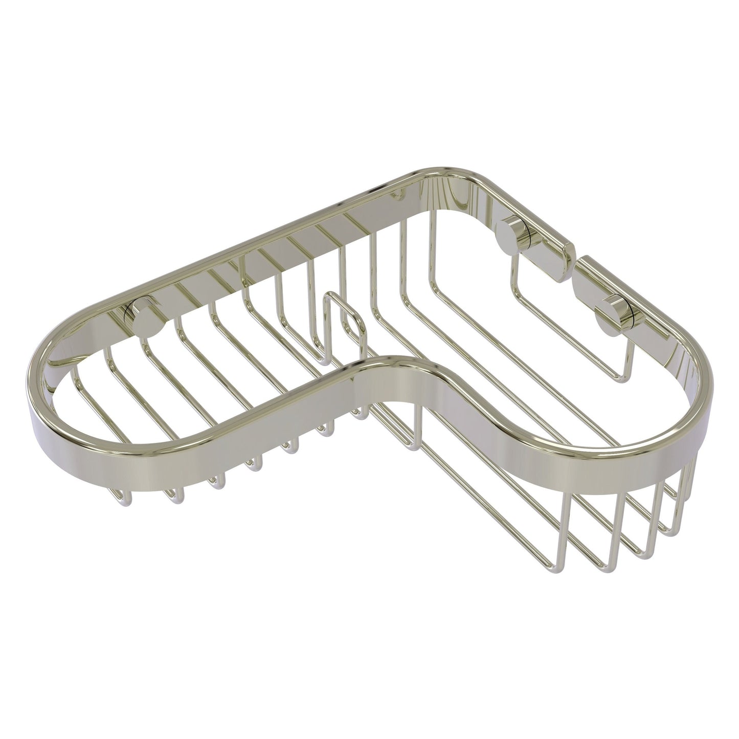 Allied Brass BSK-225LA 8.75" x 7.4" Polished Nickel Solid Brass Corner Combination Shower Basket