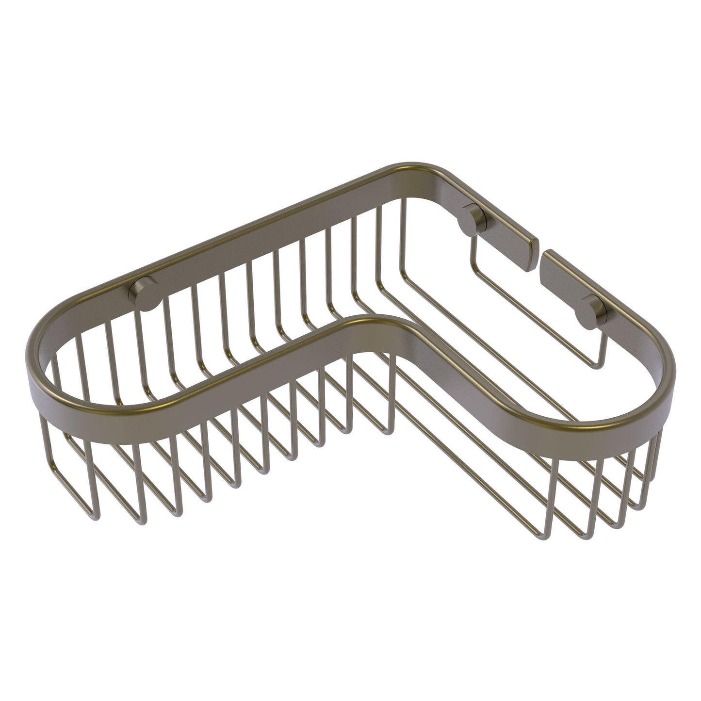 Allied Brass BSK-250LA 9.75" x 8.5" Antique Brass Solid Brass Corner Toiletry Shower Basket
