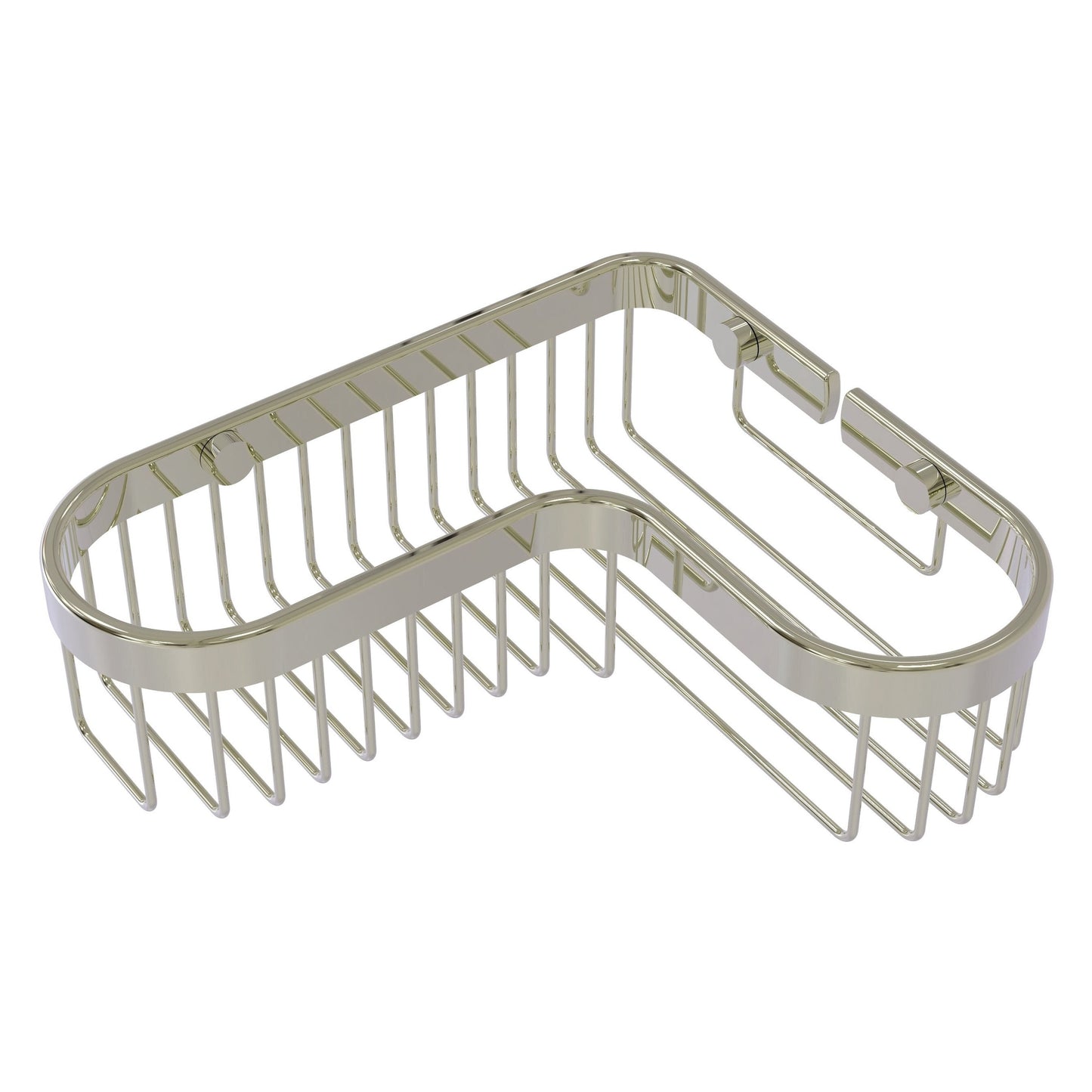 Allied Brass BSK-250LA 9.75" x 8.5" Polished Nickel Solid Brass Corner Toiletry Shower Basket