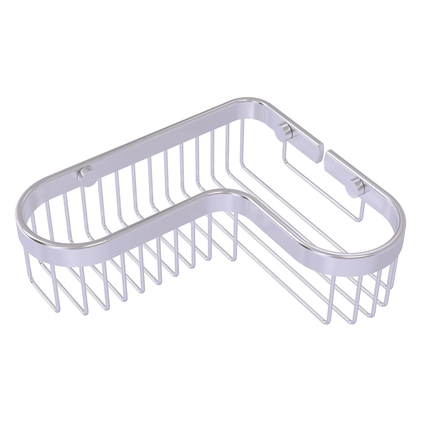 Allied Brass BSK-250LA 9.75" x 8.5" Satin Chrome Solid Brass Corner Toiletry Shower Basket
