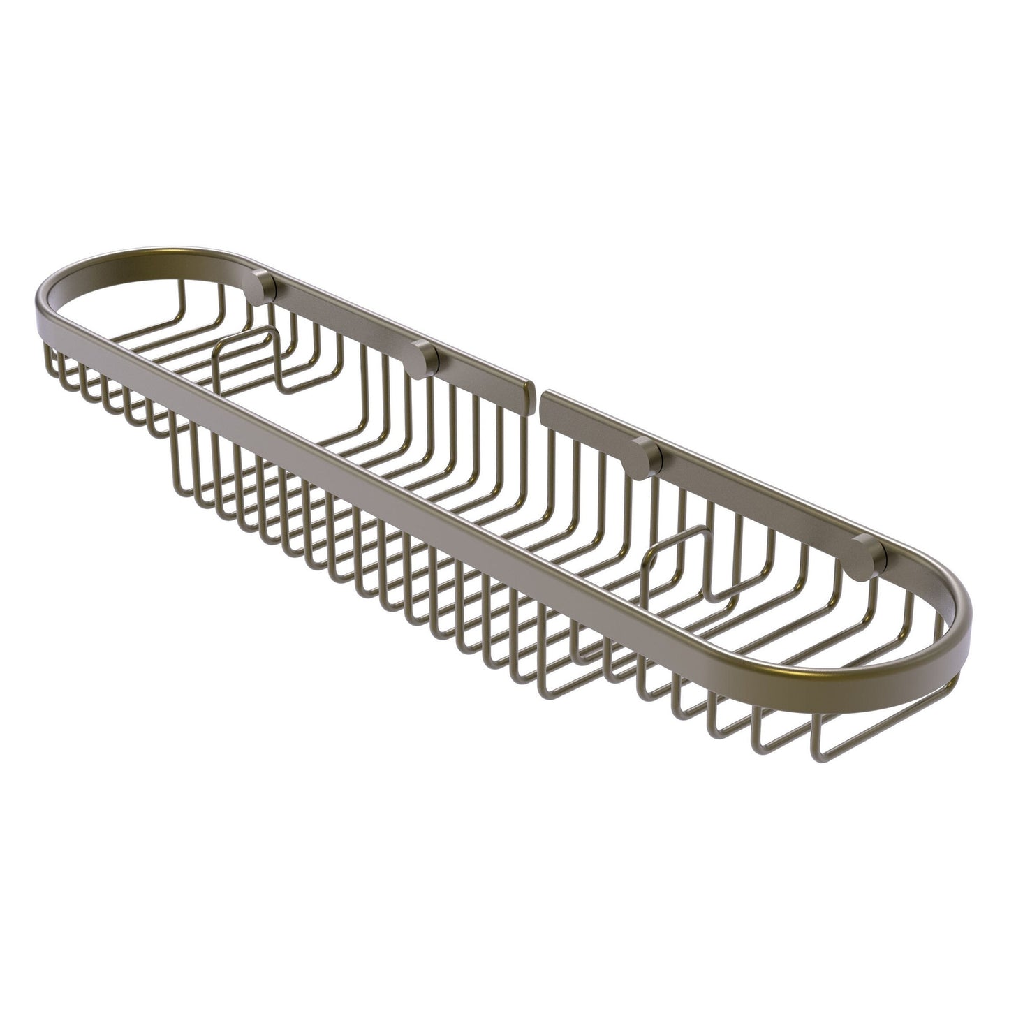 Allied Brass BSK-275LA 18.75" x 4.125" Antique Brass Solid Brass Oval Combination Shower Basket