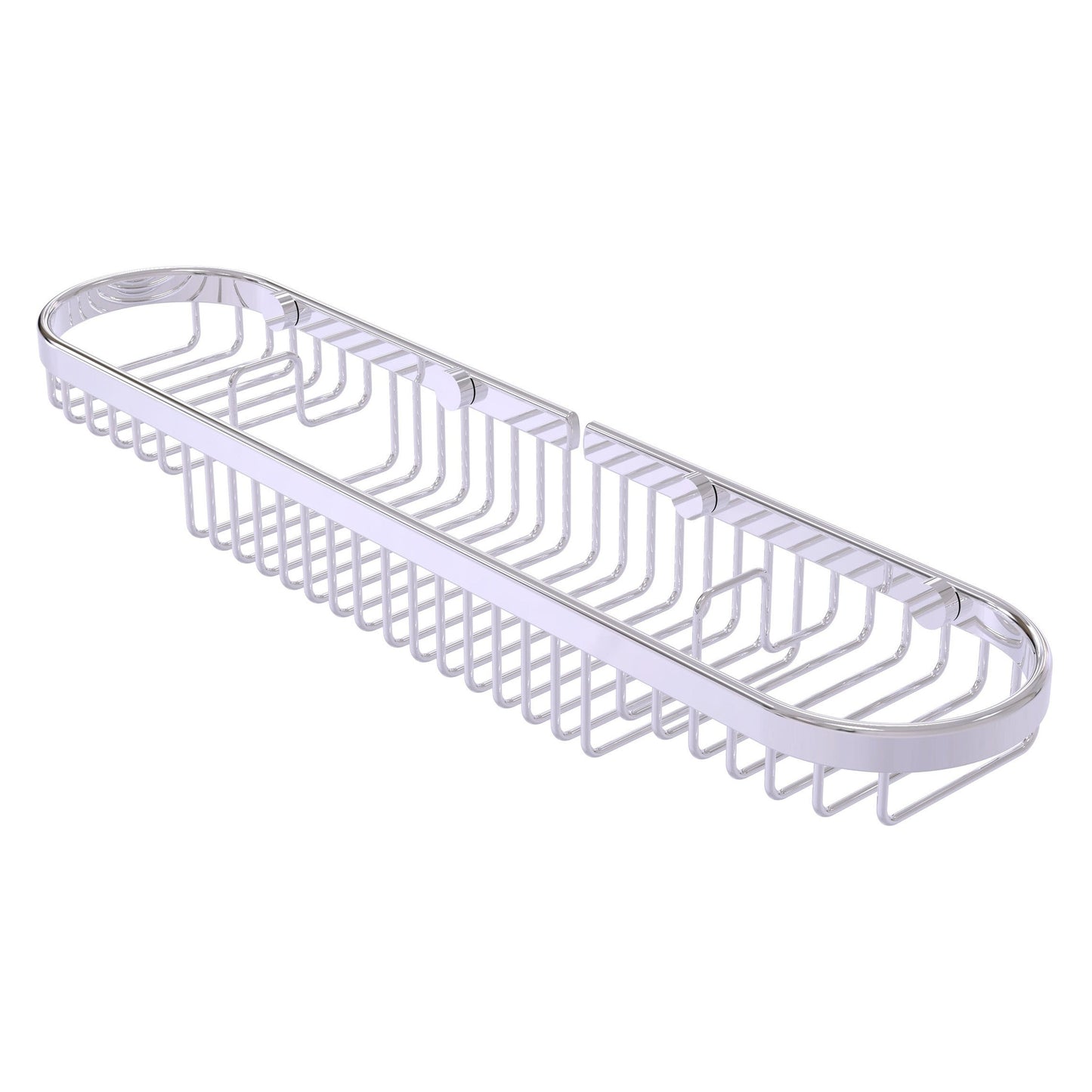 Allied Brass BSK-275LA 18.75" x 4.125" Polished Chrome Solid Brass Oval Combination Shower Basket