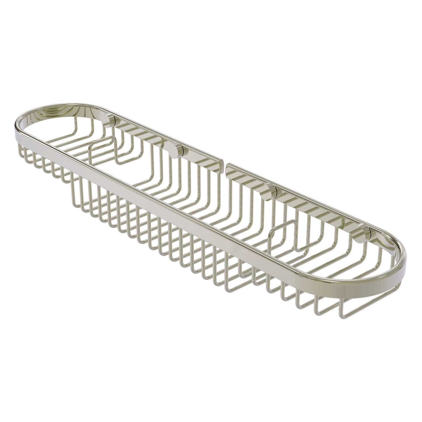 Allied Brass BSK-275LA 18.75" x 4.125" Polished Nickel Solid Brass Oval Combination Shower Basket