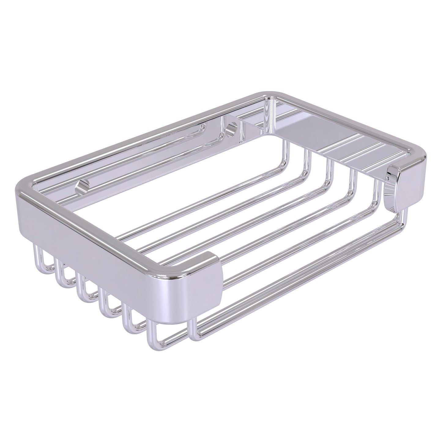 Allied Brass BSK-30SR 5.2" x 3.5" Polished Chrome Solid Brass Rectangular Soap Basket