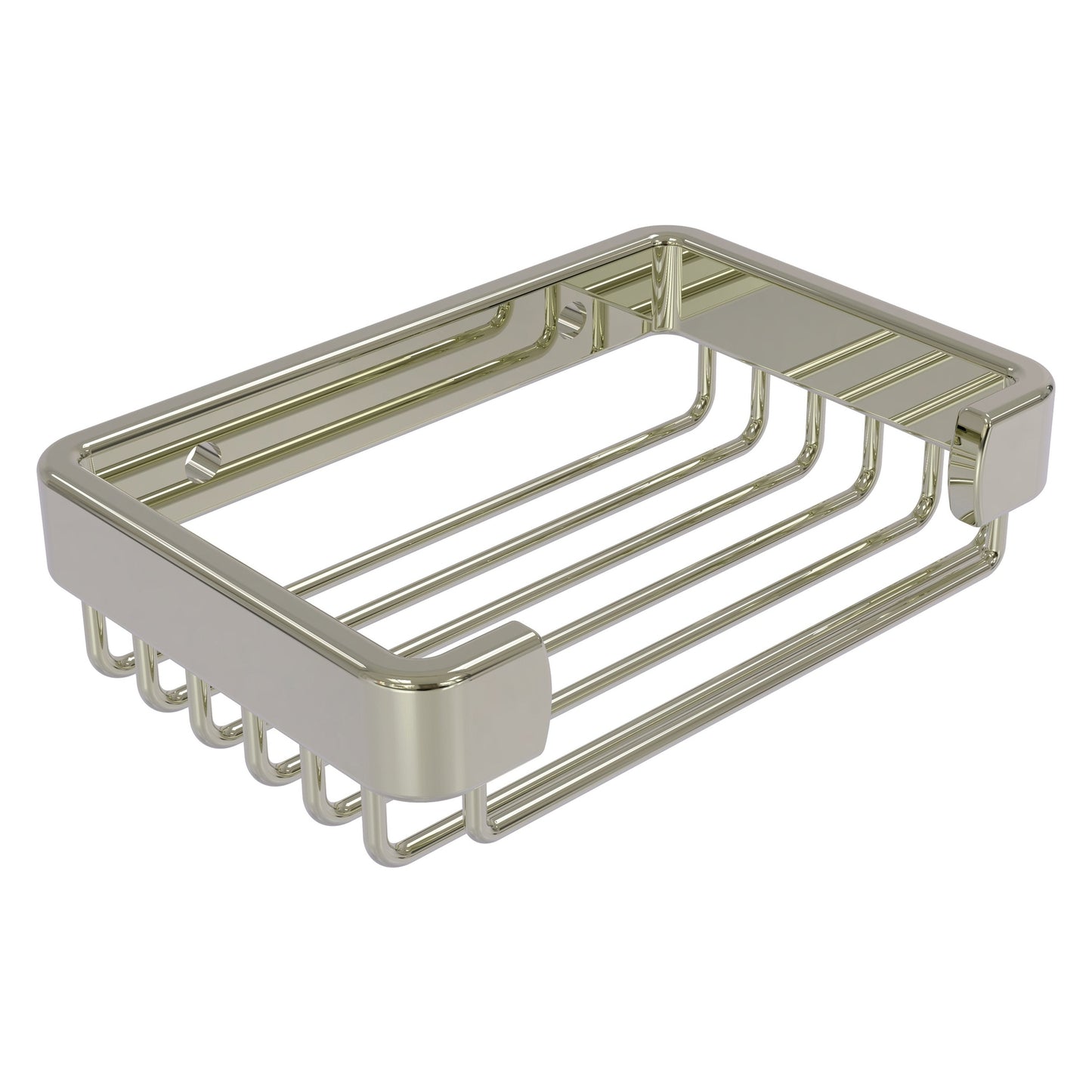 Allied Brass BSK-30SR 5.2" x 3.5" Polished Nickel Solid Brass Rectangular Soap Basket