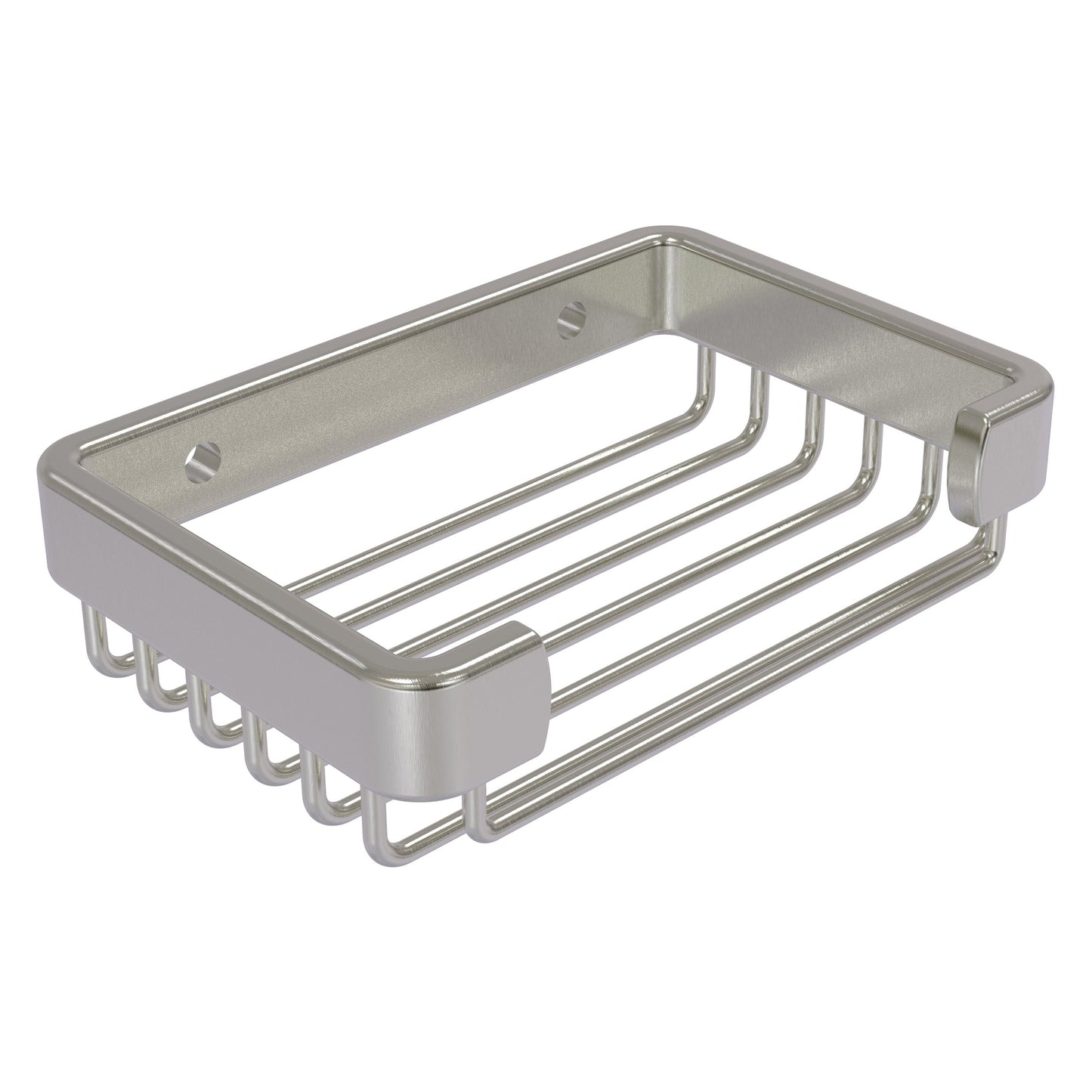 Allied Brass BSK-30SR 5.2" x 3.5" Satin Nickel Solid Brass Rectangular Soap Basket