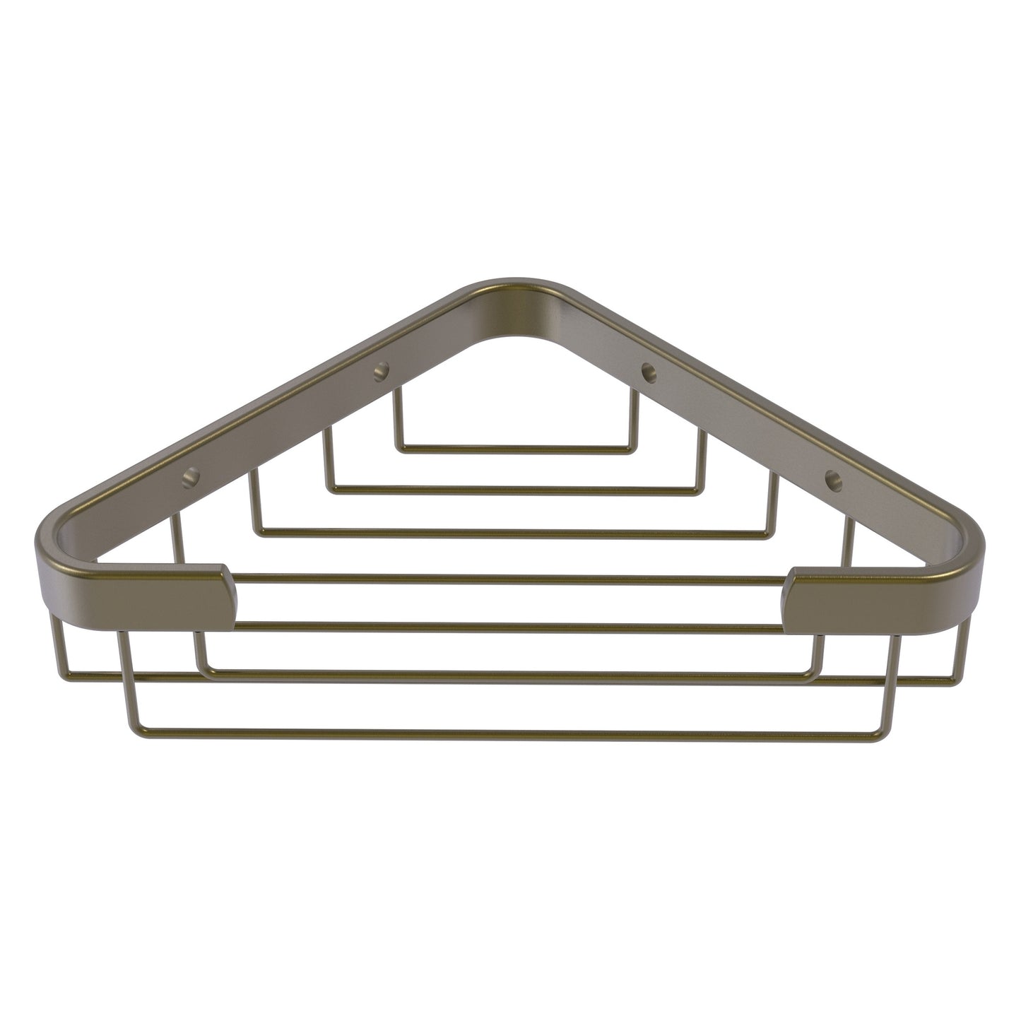Allied Brass BSK-50ST 9.8" x 6.2" Antique Brass Solid Brass Toiletry Corner Shower Basket