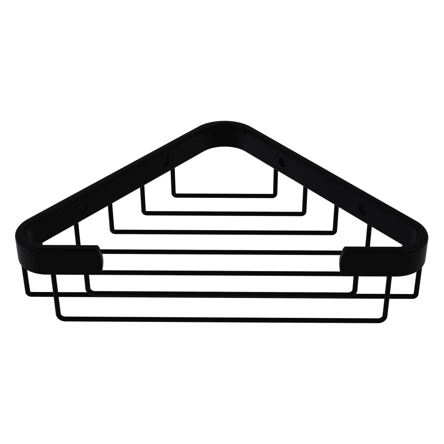 Allied Brass BSK-50ST 9.8" x 6.2" Matte Black Solid Brass Toiletry Corner Shower Basket