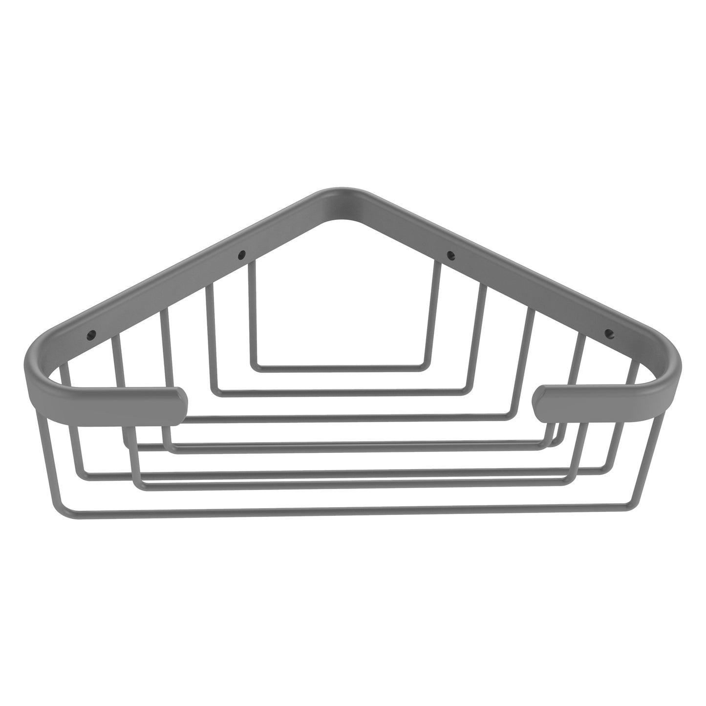 Allied Brass BSK-50ST 9.8" x 6.2" Matte Gray Solid Brass Toiletry Corner Shower Basket