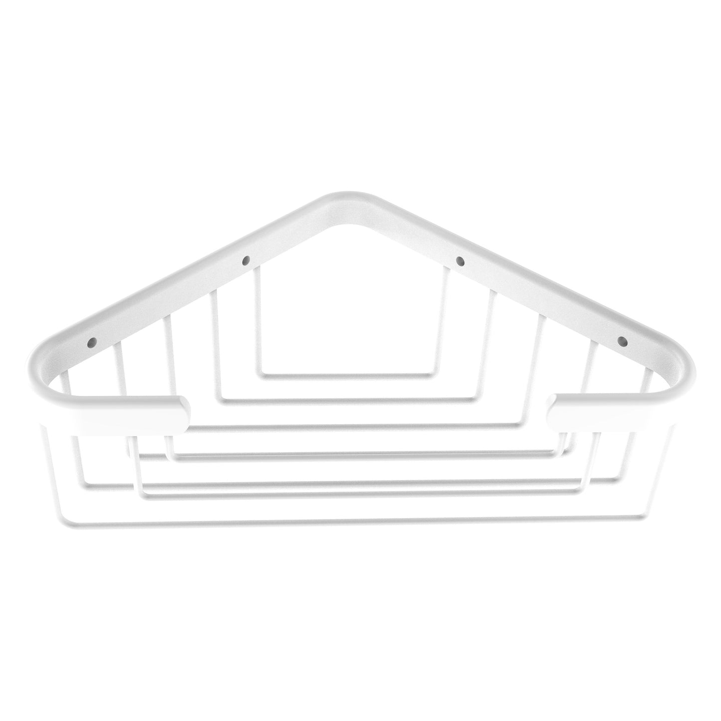 Allied Brass BSK-50ST 9.8" x 6.2" Matte White Solid Brass Toiletry Corner Shower Basket