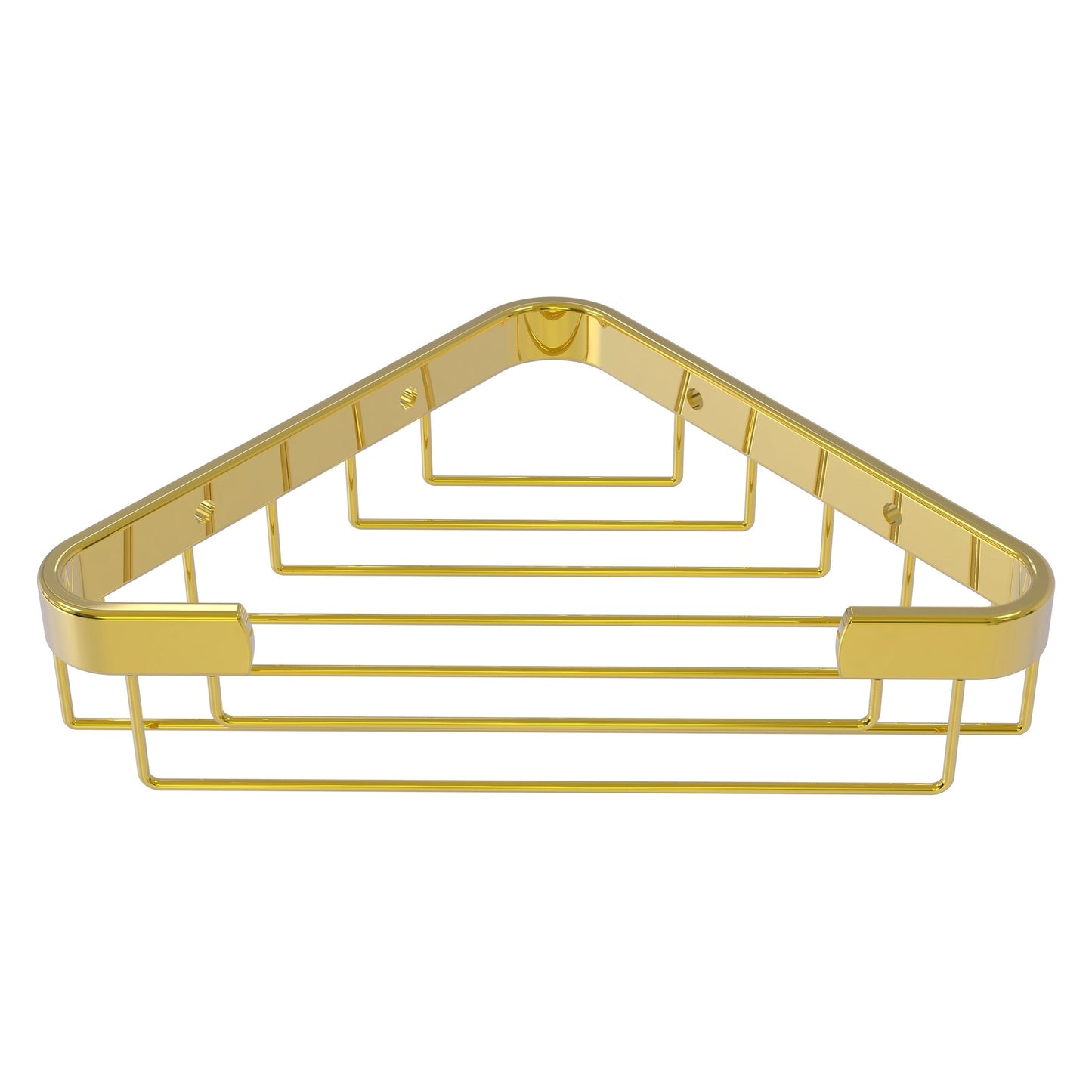 Allied Brass BSK-50ST 9.8" x 6.2" Polished Brass Solid Brass Toiletry Corner Shower Basket