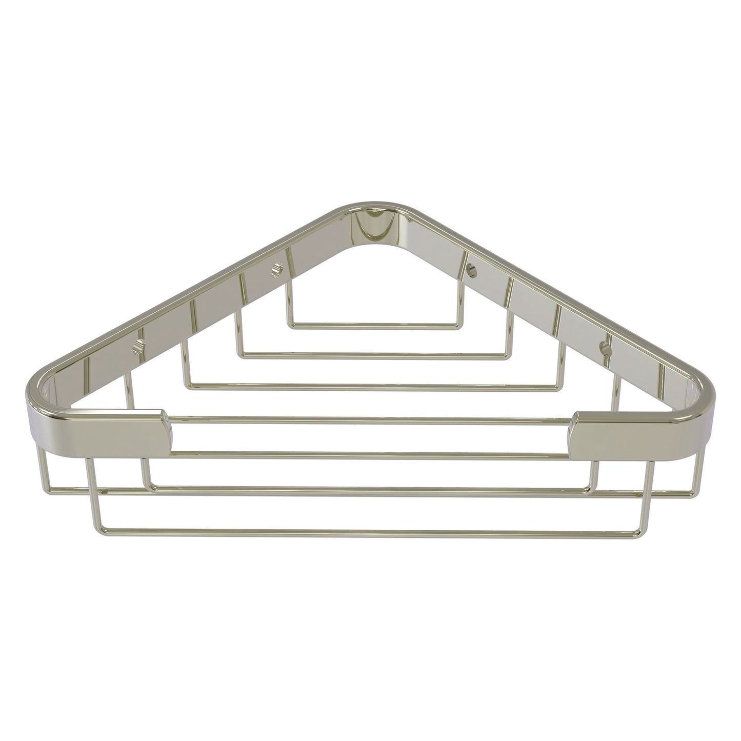 Allied Brass BSK-50ST 9.8" x 6.2" Polished Nickel Solid Brass Toiletry Corner Shower Basket