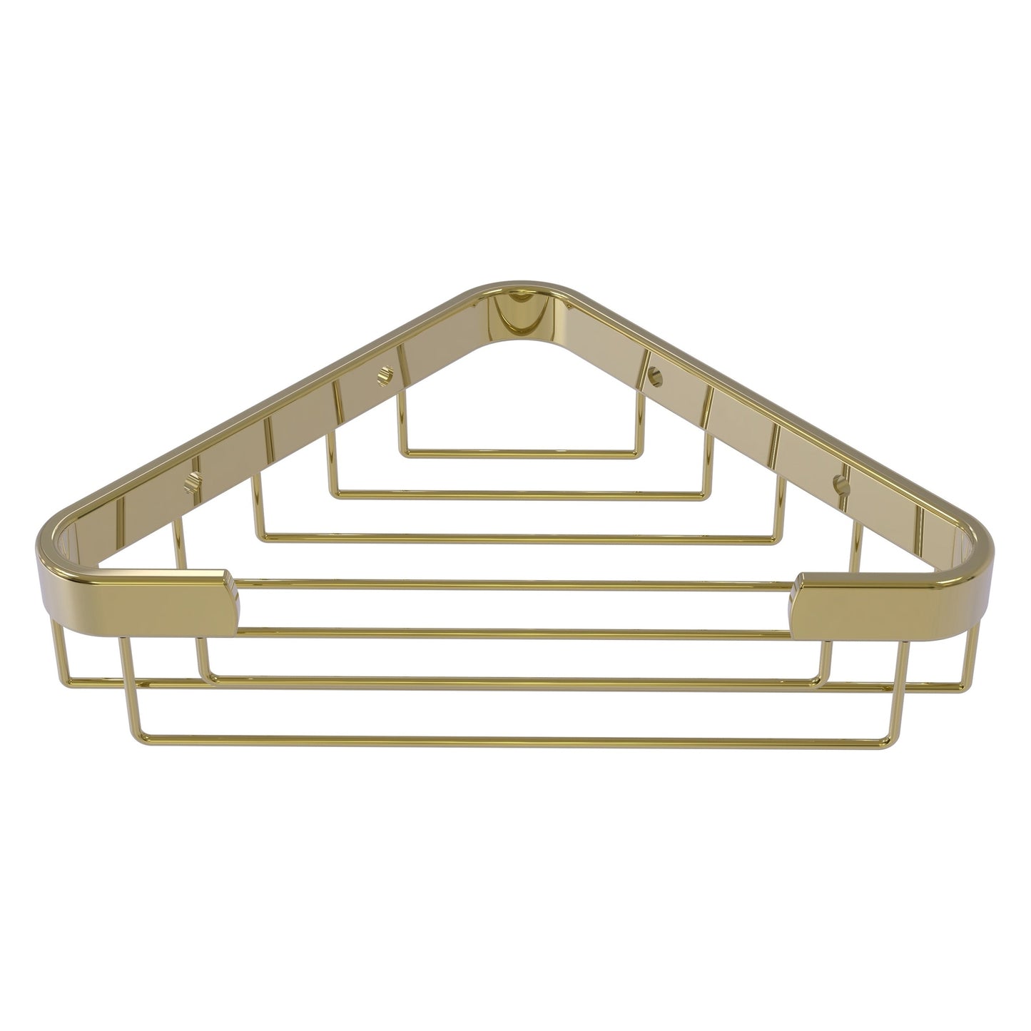 Allied Brass BSK-50ST 9.8" x 6.2" Unlacquered Brass Solid Brass Toiletry Corner Shower Basket