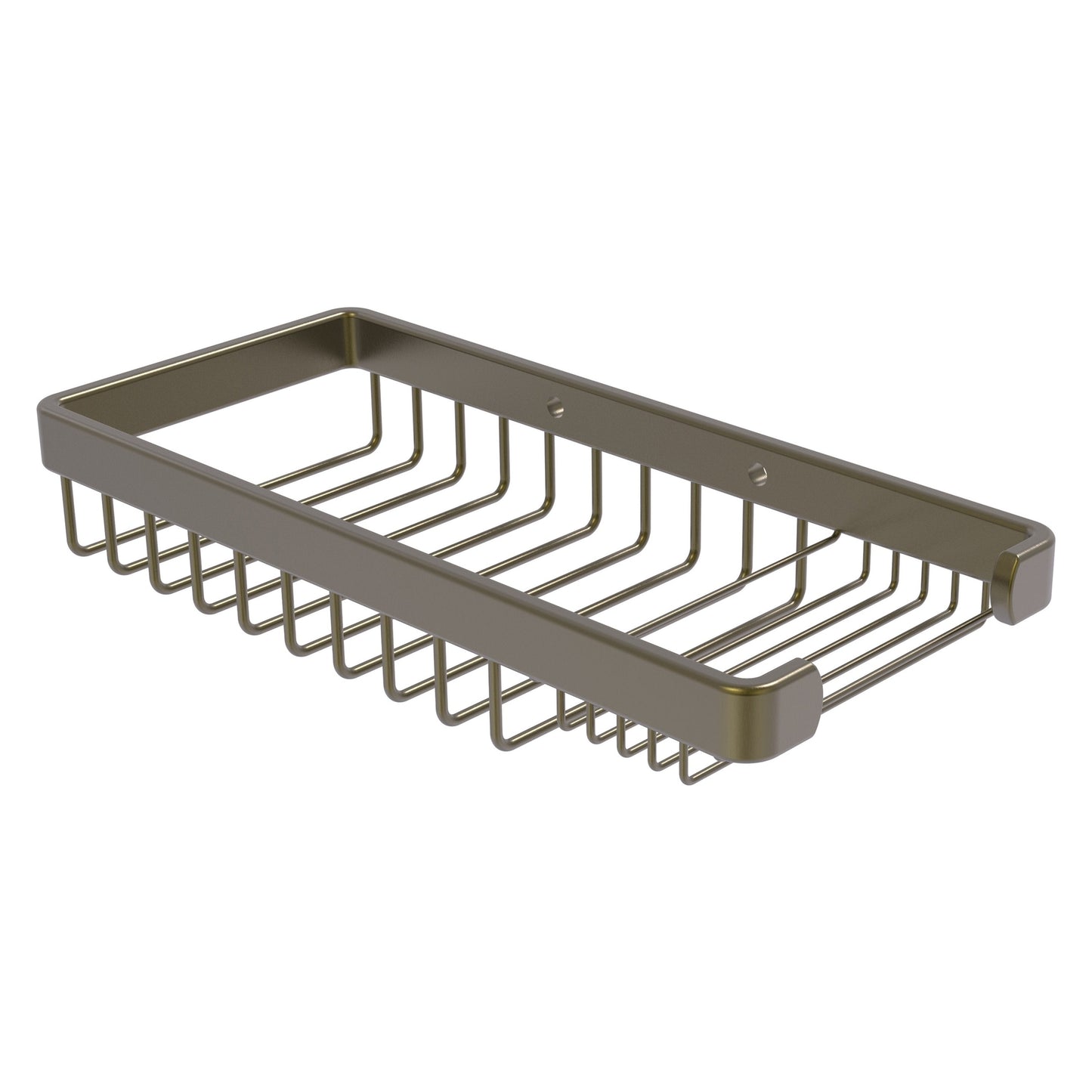 Allied Brass BSK-60SR 10.5" x 4.8" Antique Brass Solid Brass Rectangular Combination Shower Basket