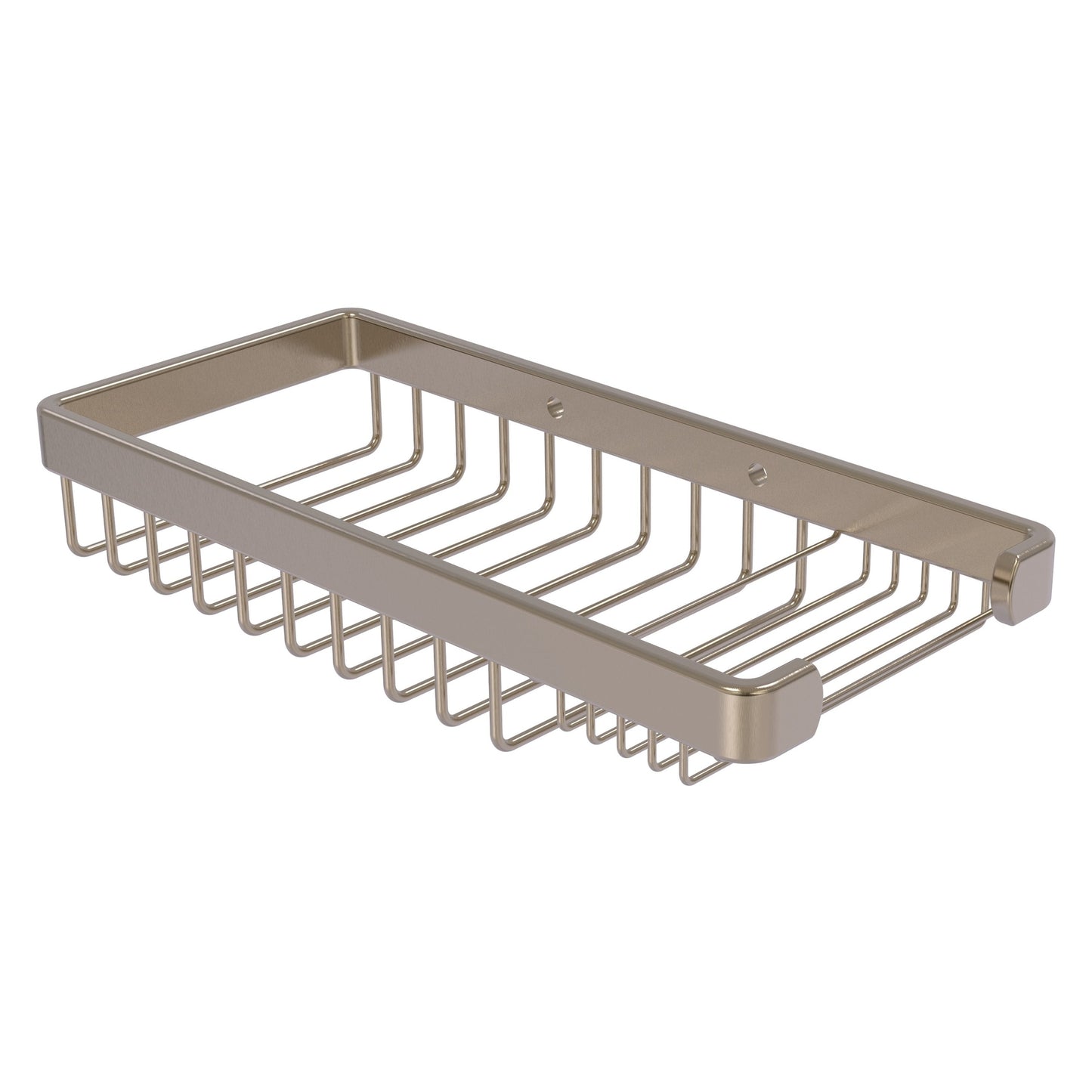 Allied Brass BSK-60SR 10.5" x 4.8" Antique Pewter Solid Brass Rectangular Combination Shower Basket