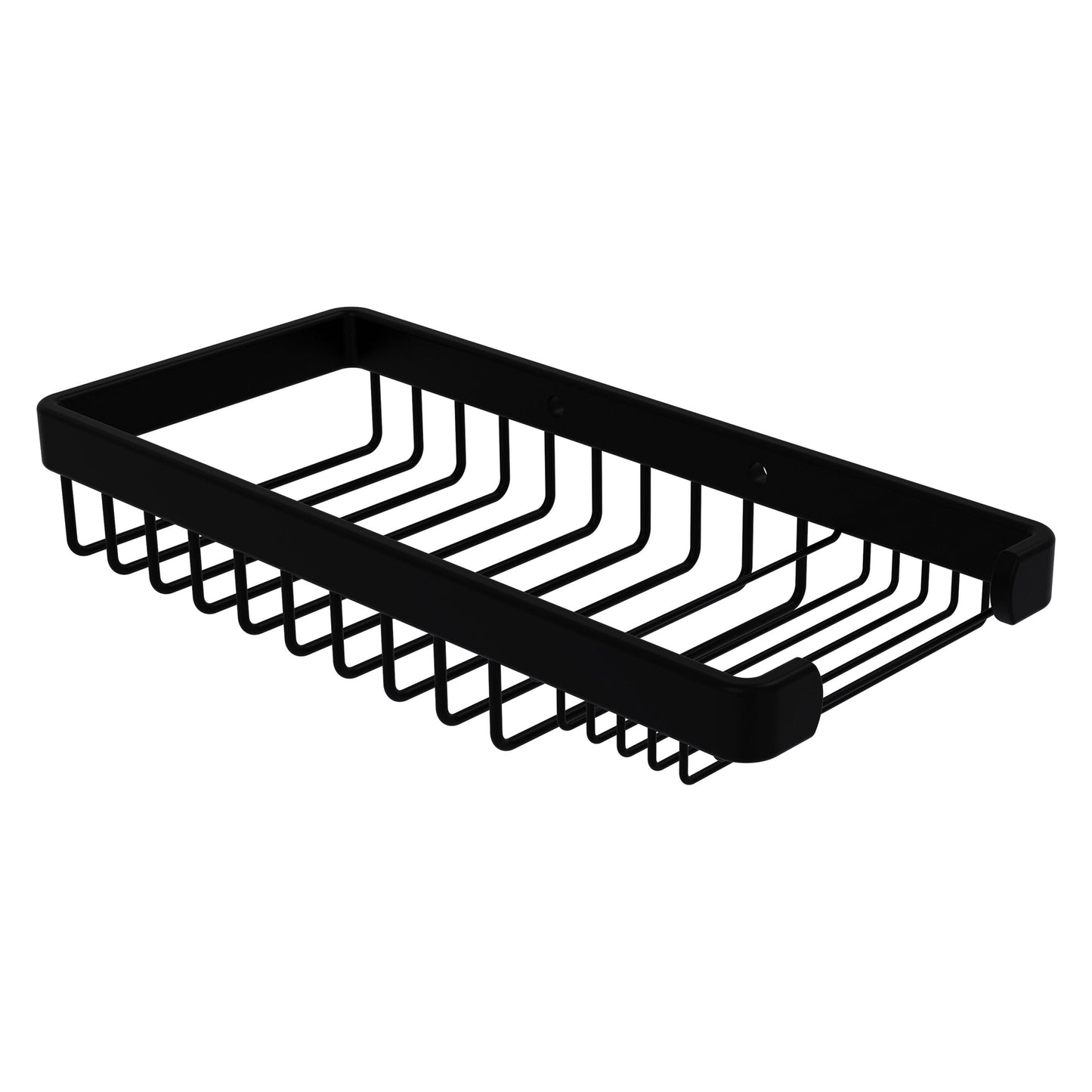 Allied Brass BSK-60SR 10.5" x 4.8" Matte Black Solid Brass Rectangular Combination Shower Basket