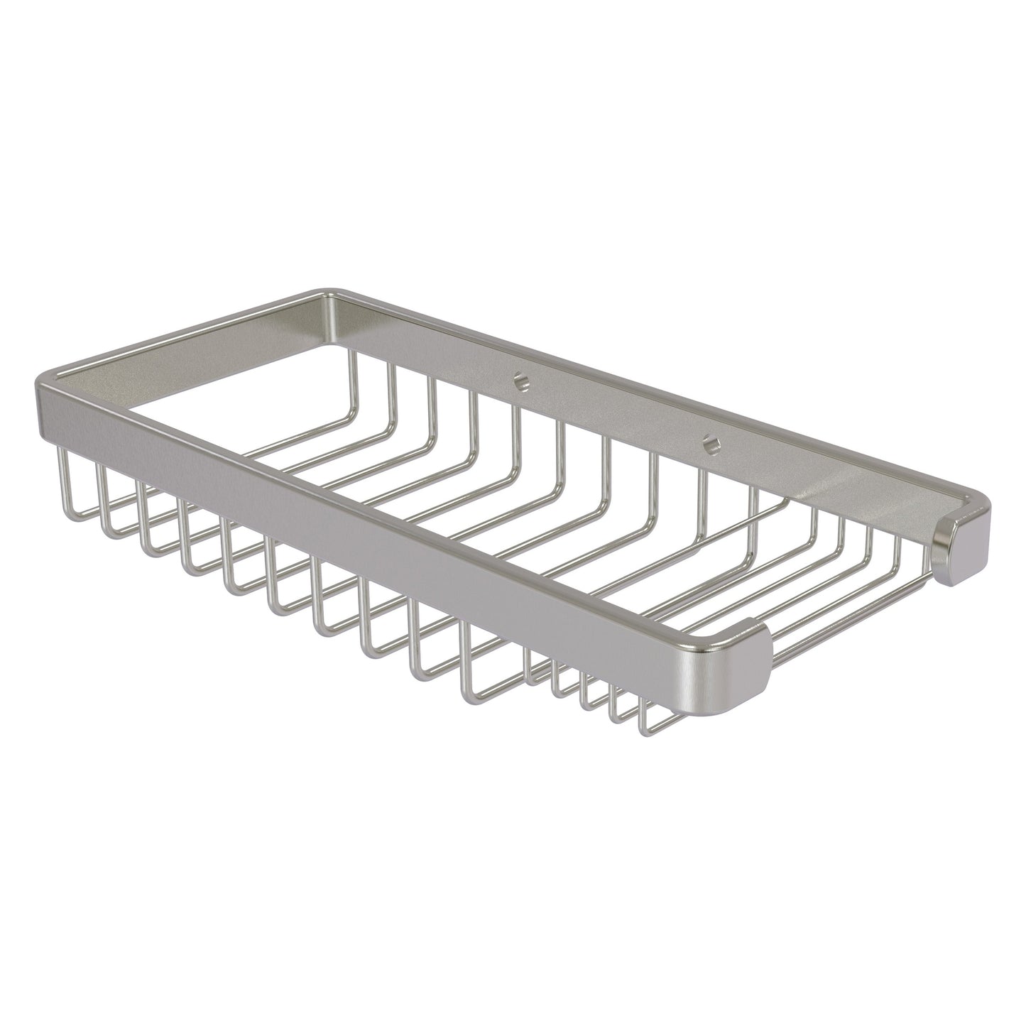 Allied Brass BSK-60SR 10.5" x 4.8" Satin Nickel Solid Brass Rectangular Combination Shower Basket
