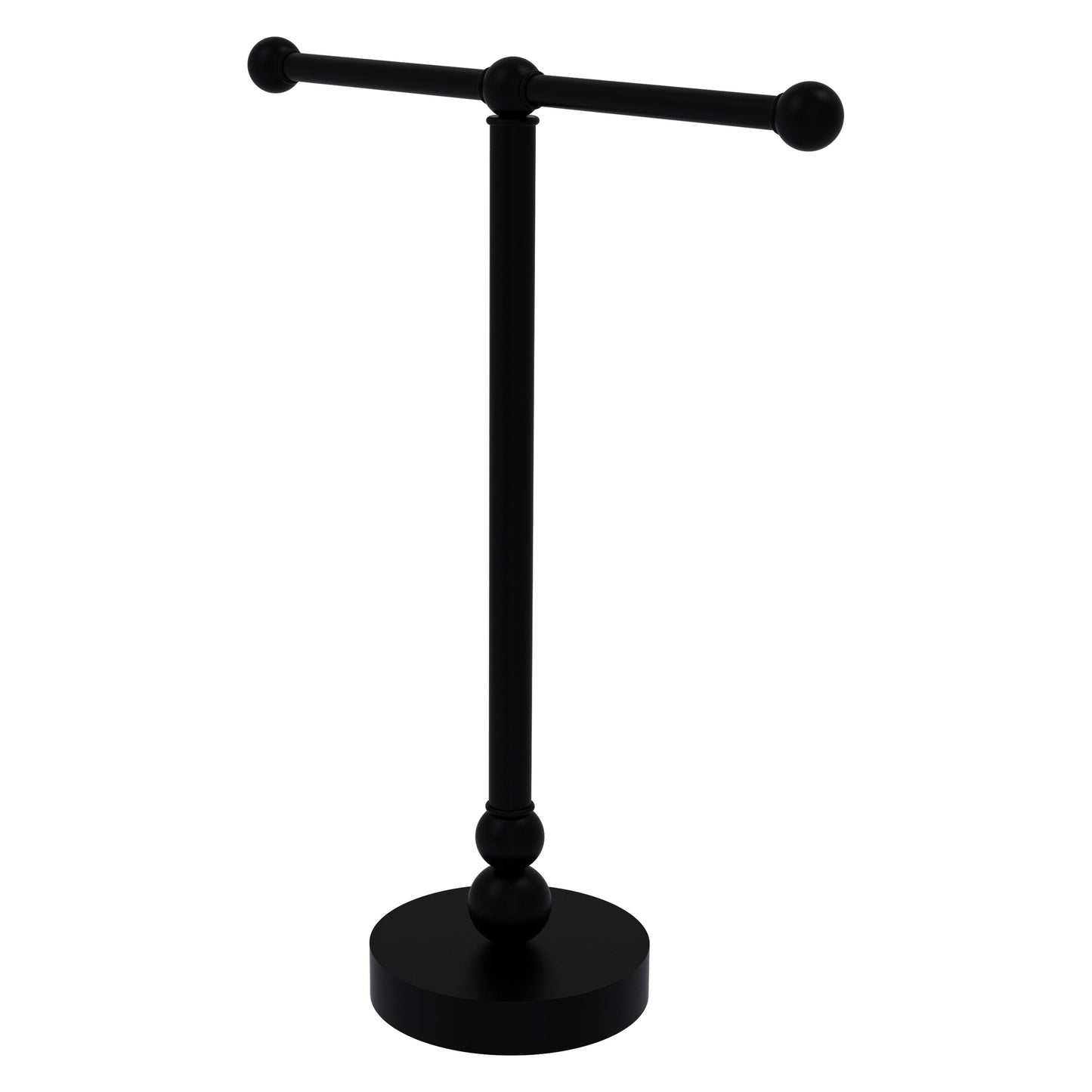 Allied Brass Bolero 14.5" x 14" Matte Black Solid Brass Vanity Top 2-Arm Guest Towel Holder