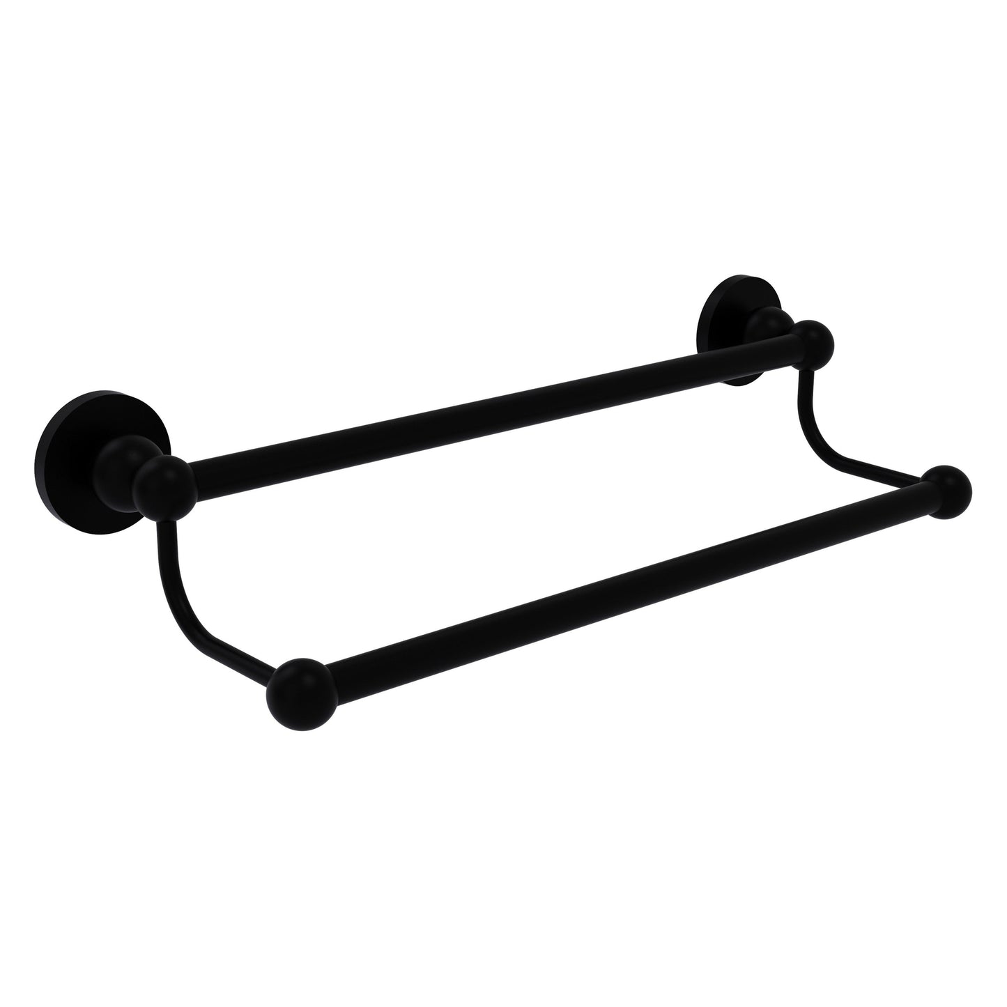 Allied Brass Bolero 18" x 20.5" Matte Black Solid Brass Double Towel Bar