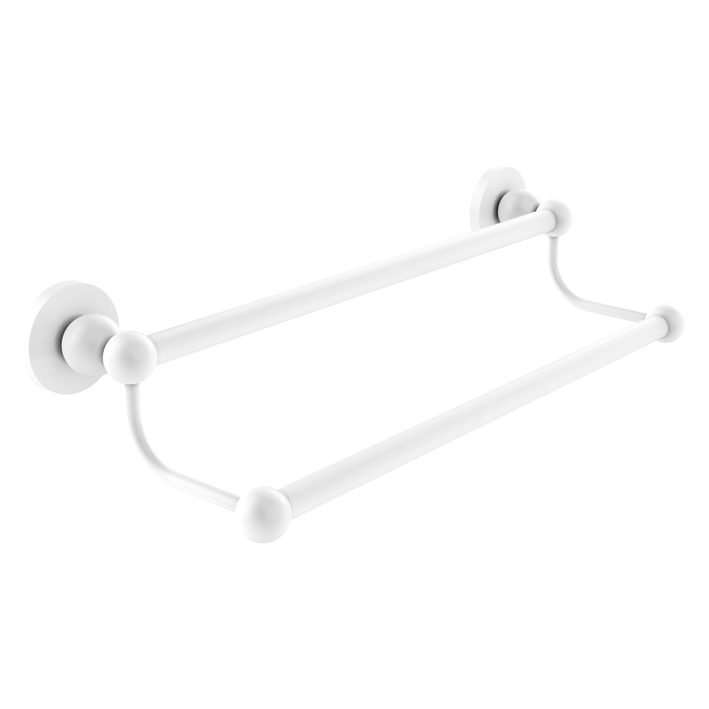 Allied Brass Bolero 18" x 20.5" Matte White Solid Brass Double Towel Bar