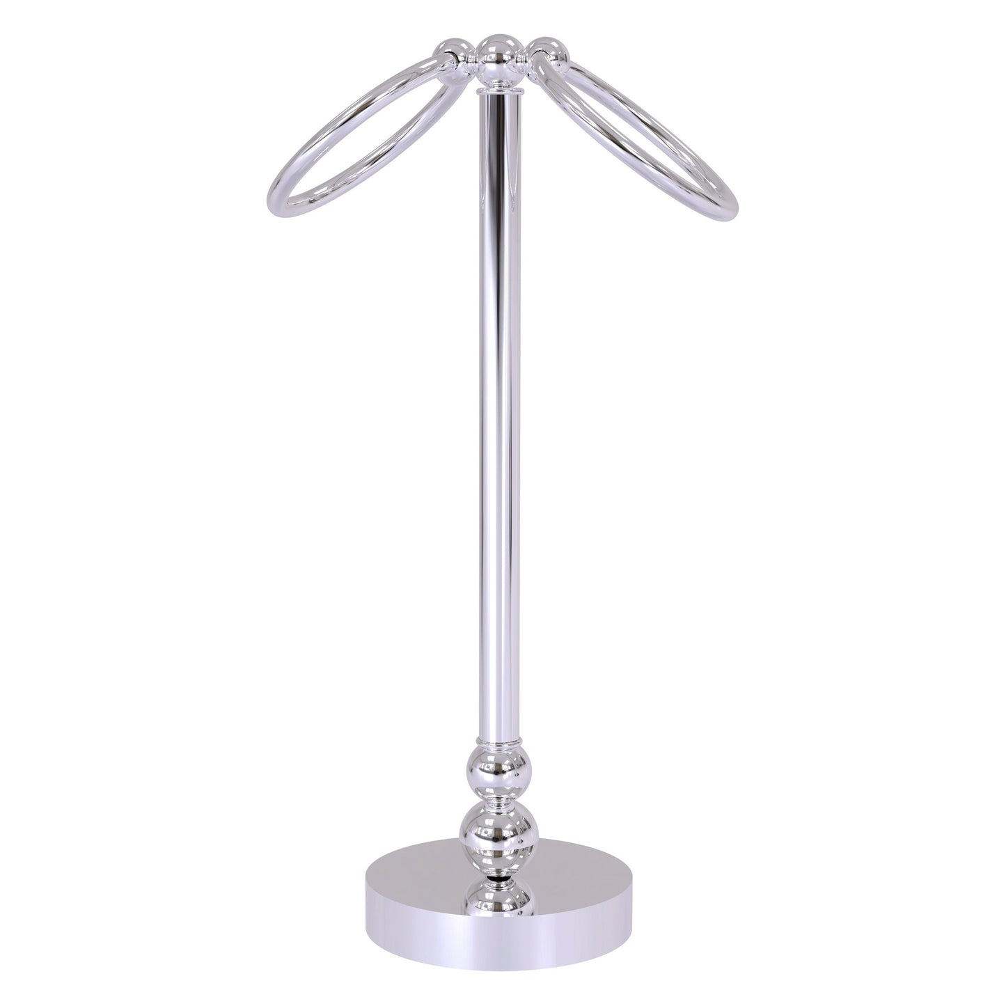 Allied Brass Bolero 5" x 5" Polished Chrome Solid Brass Vanity Top 2-Towel Ring Guest Towel Holder