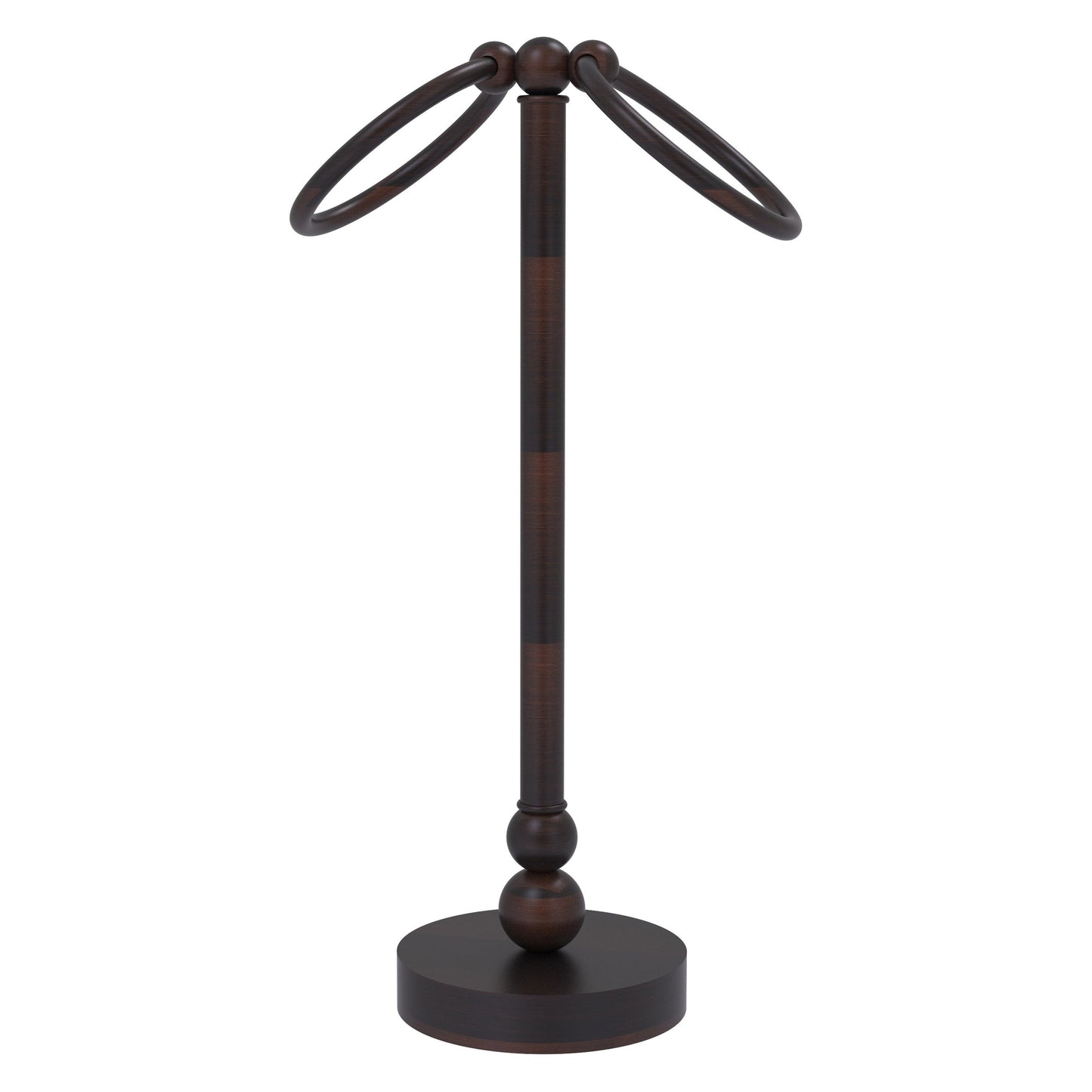 Allied Brass Bolero 5" x 5" Venetian Bronze Solid Brass Vanity Top 2-Towel Ring Guest Towel Holder