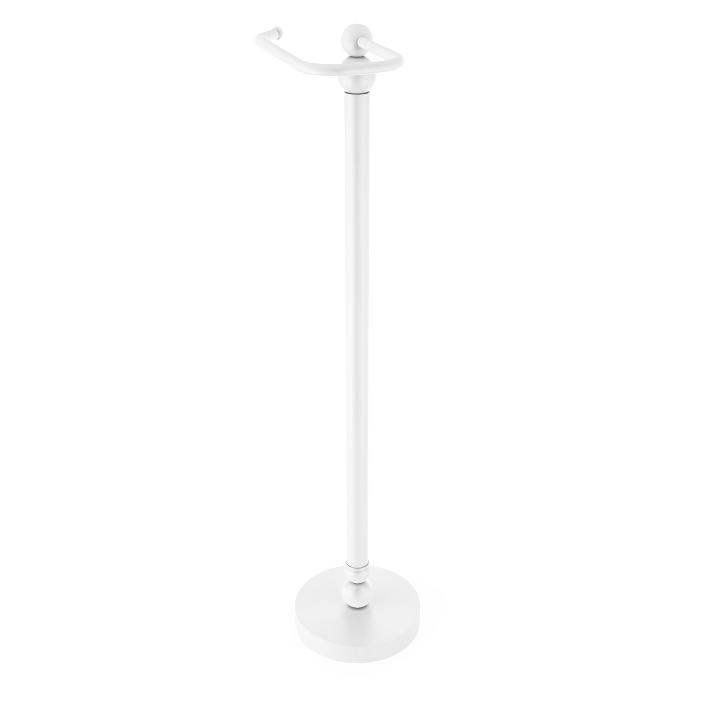 Allied Brass Bolero 7.8" x 6" Matte White Solid Brass Free-Standing Toilet Tissue Stand