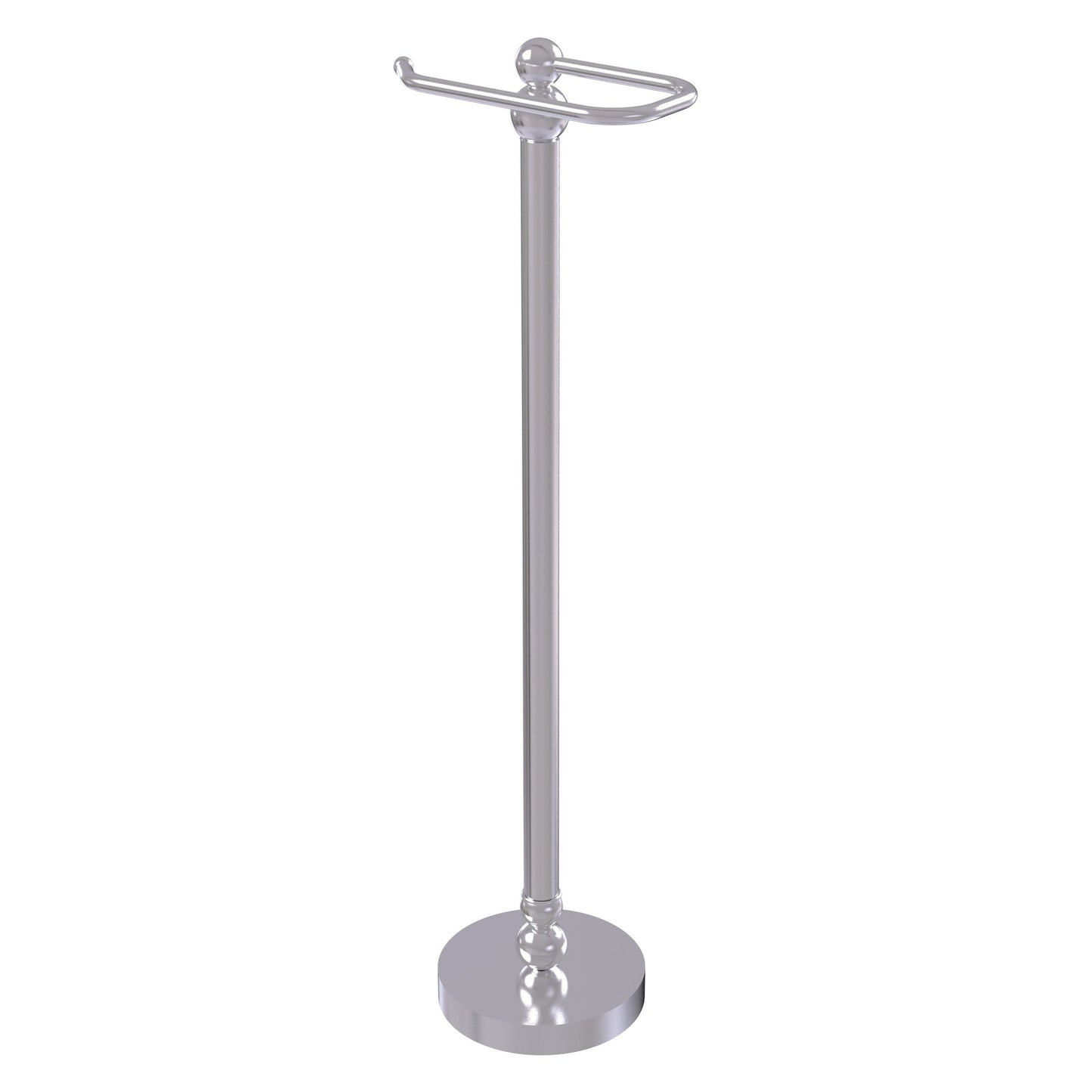 Allied Brass Bolero 7.8" x 6" Satin Chrome Solid Brass Free-Standing Toilet Tissue Stand