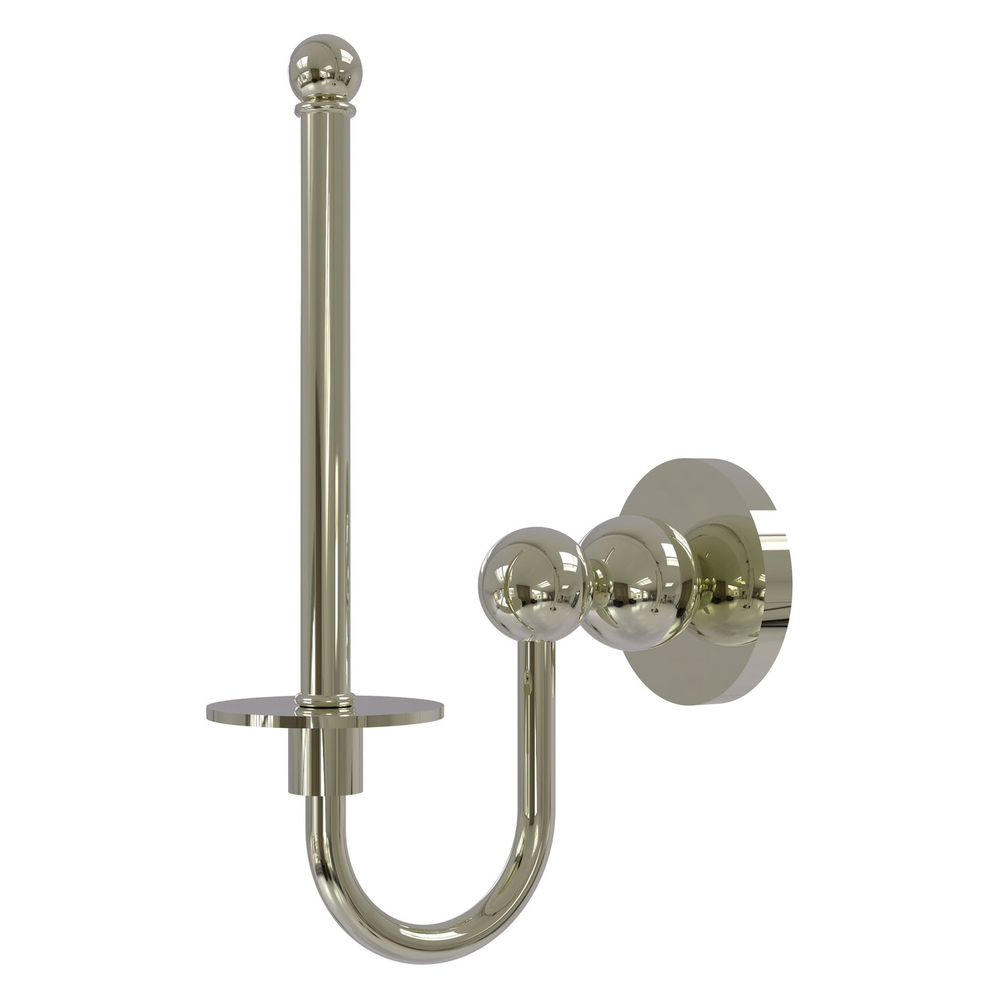 Allied Brass Bolero 9" x 2.75" Polished Nickel Solid Brass Upright Toilet Tissue Holder
