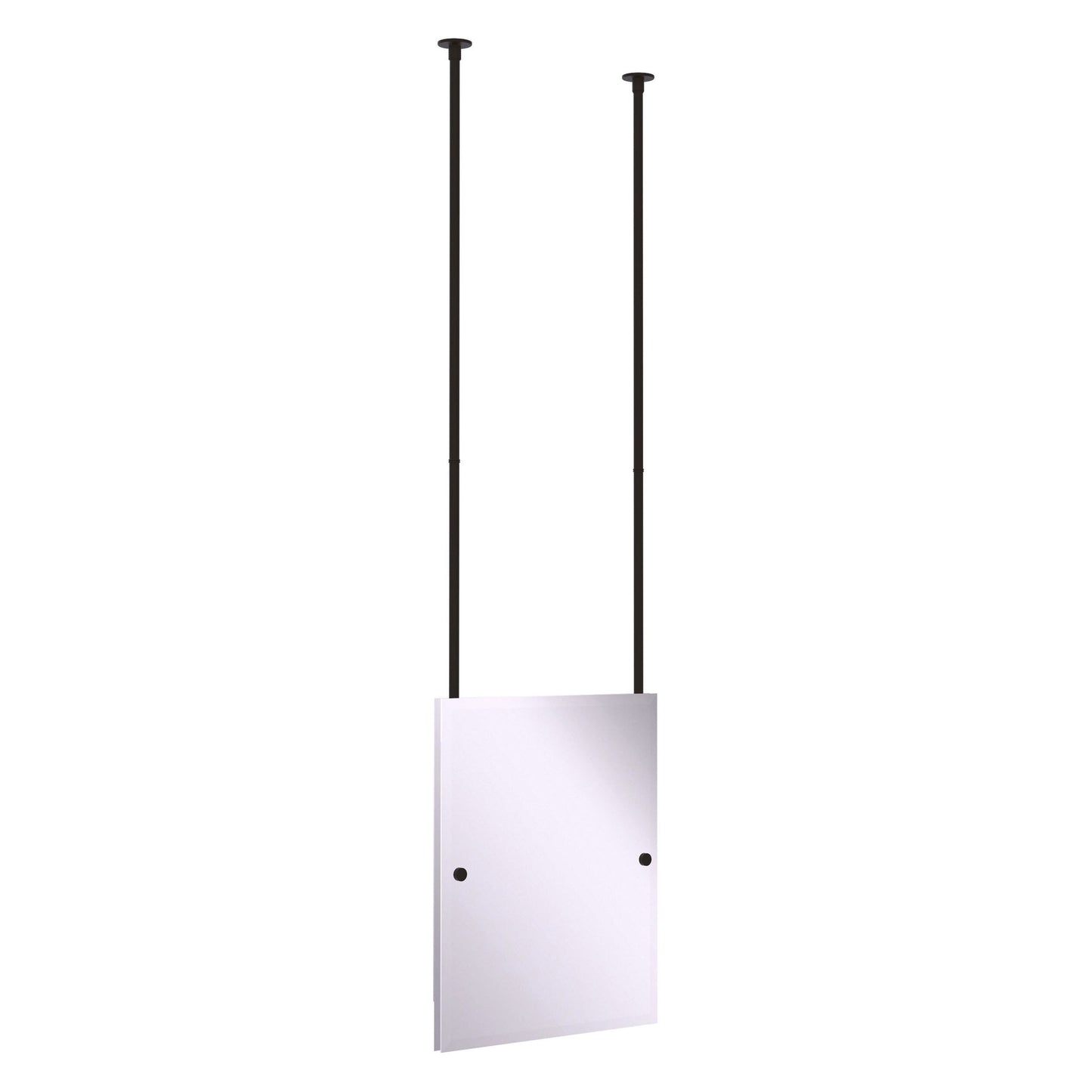 Allied Brass CH-92 21" x 2.5" Oil Rubbed Bronze Solid Brass Frameless Rectangle Ceiling Hung Mirror