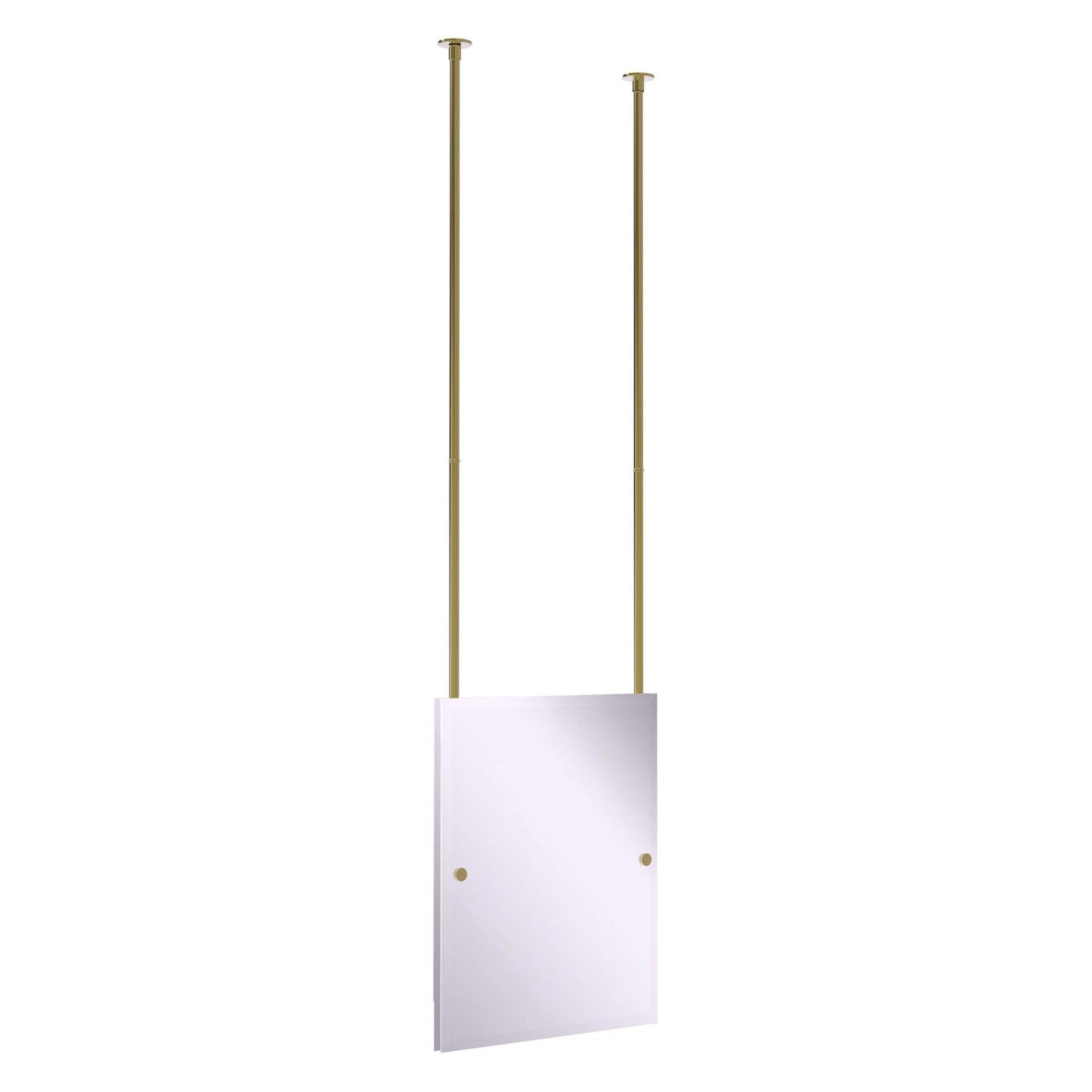 Allied Brass CH-92 21" x 2.5" Unlacquered Brass Solid Brass Frameless Rectangle Ceiling Hung Mirror