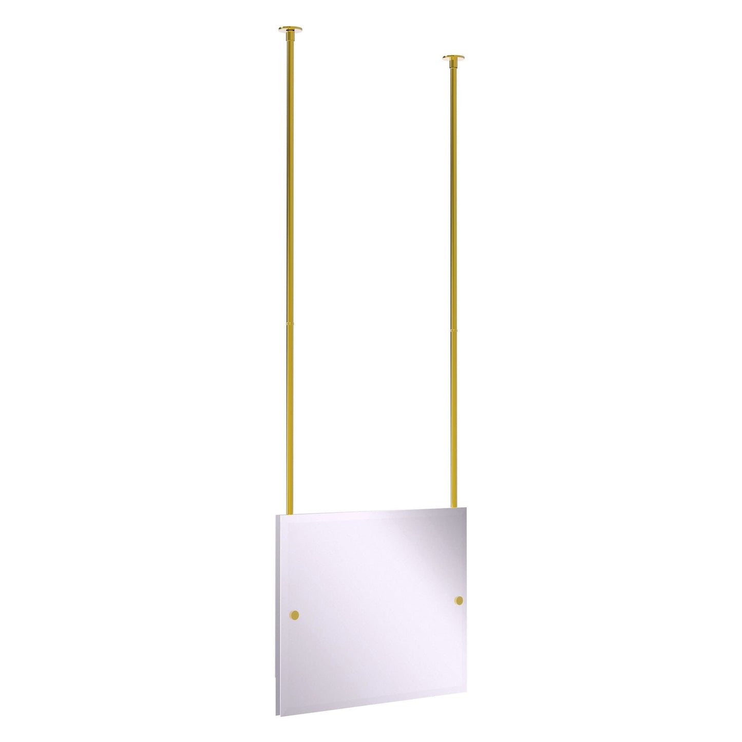 Allied Brass CH-93 26" x 2.5" Polished Brass Solid Brass Frameless Rectangular Landscape Ceiling Hung Mirror With Beveled Edge