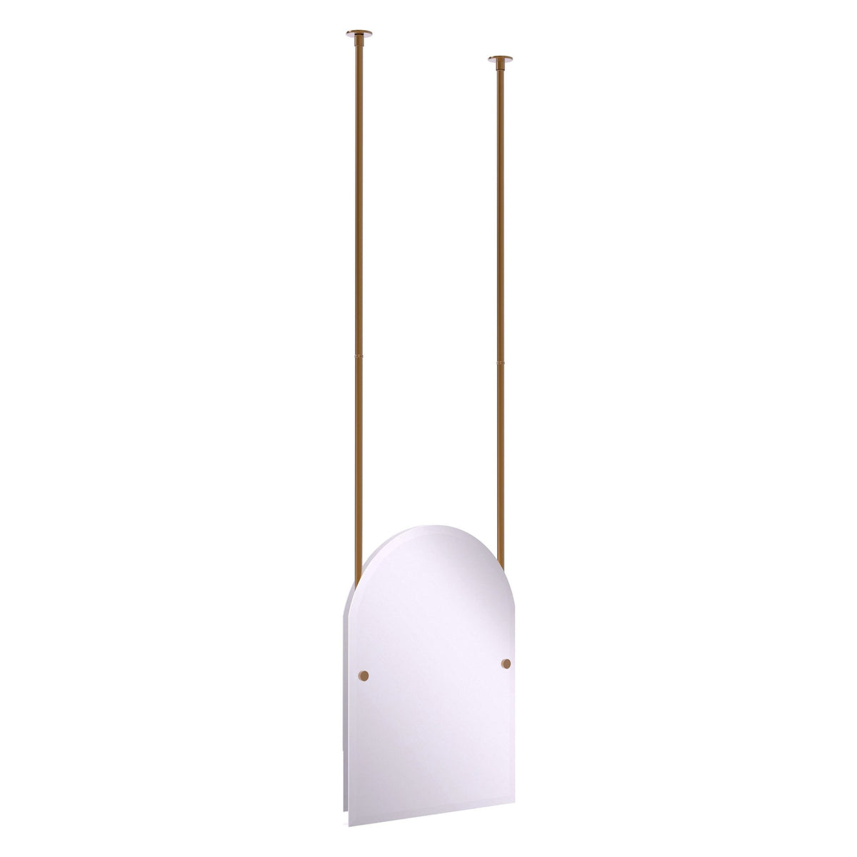 Allied Brass CH-94 21" x 2.5" Brushed Bronze Solid Brass Frameless Arched Top Ceiling Hung Mirror