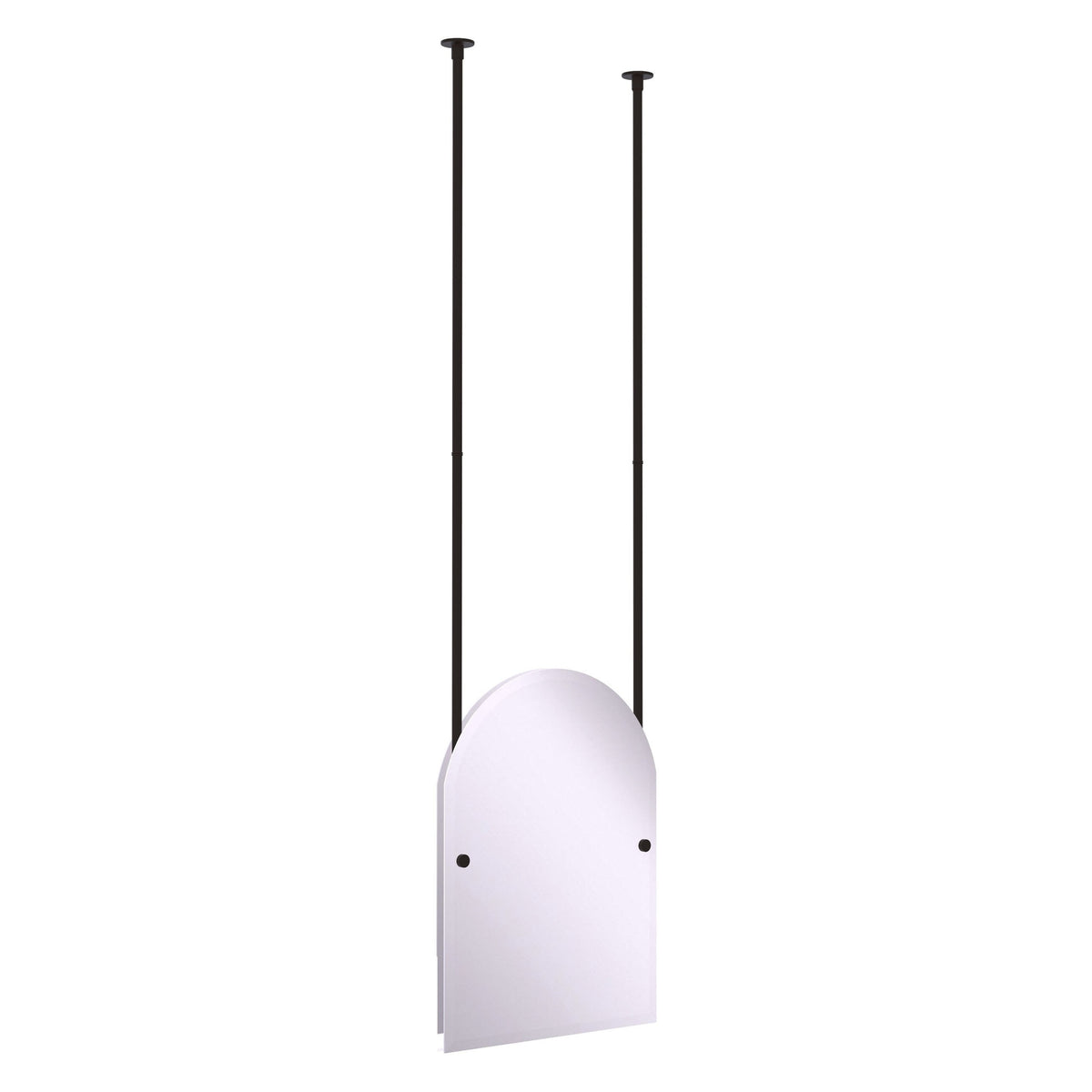 Allied Brass CH-94 21" x 2.5" Oil Rubbed Bronze Solid Brass Frameless Arched Top Ceiling Hung Mirror