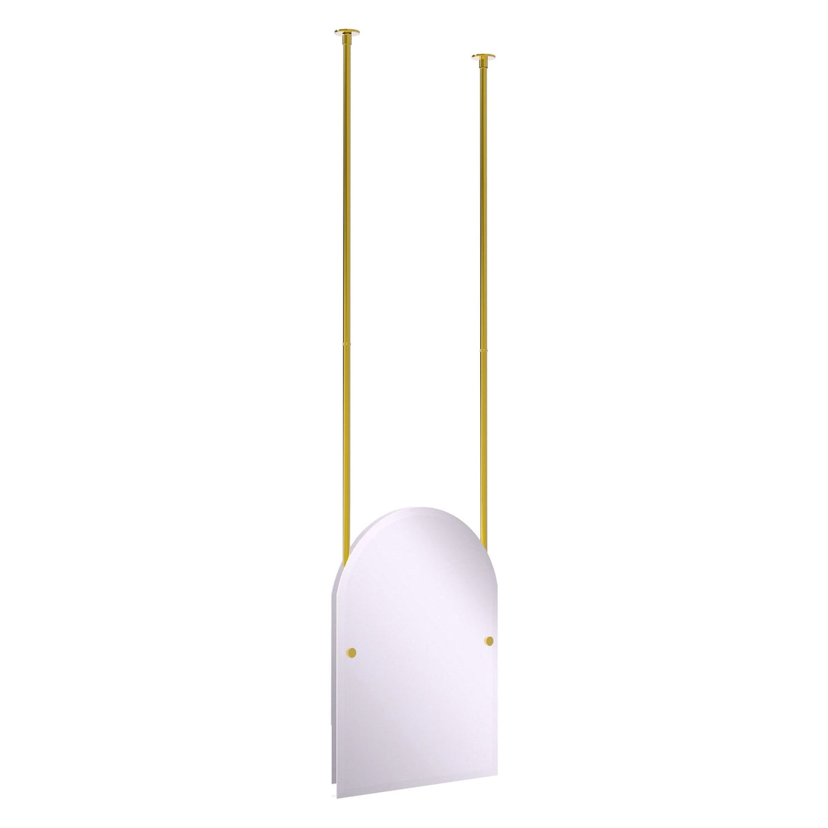 Allied Brass CH-94 21" x 2.5" Polished Brass Solid Brass Frameless Arched Top Ceiling Hung Mirror
