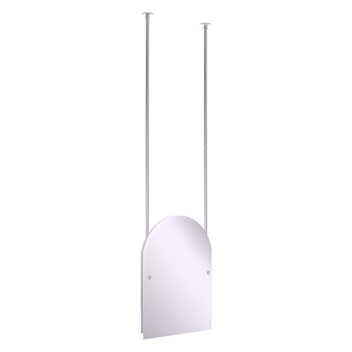 Allied Brass CH-94 21" x 2.5" Polished Chrome Solid Brass Frameless Arched Top Ceiling Hung Mirror