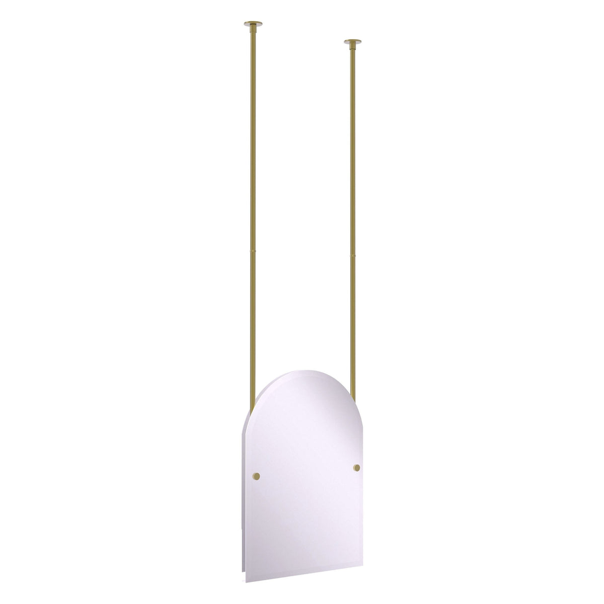 Allied Brass CH-94 21" x 2.5" Satin Brass Solid Brass Frameless Arched Top Ceiling Hung Mirror