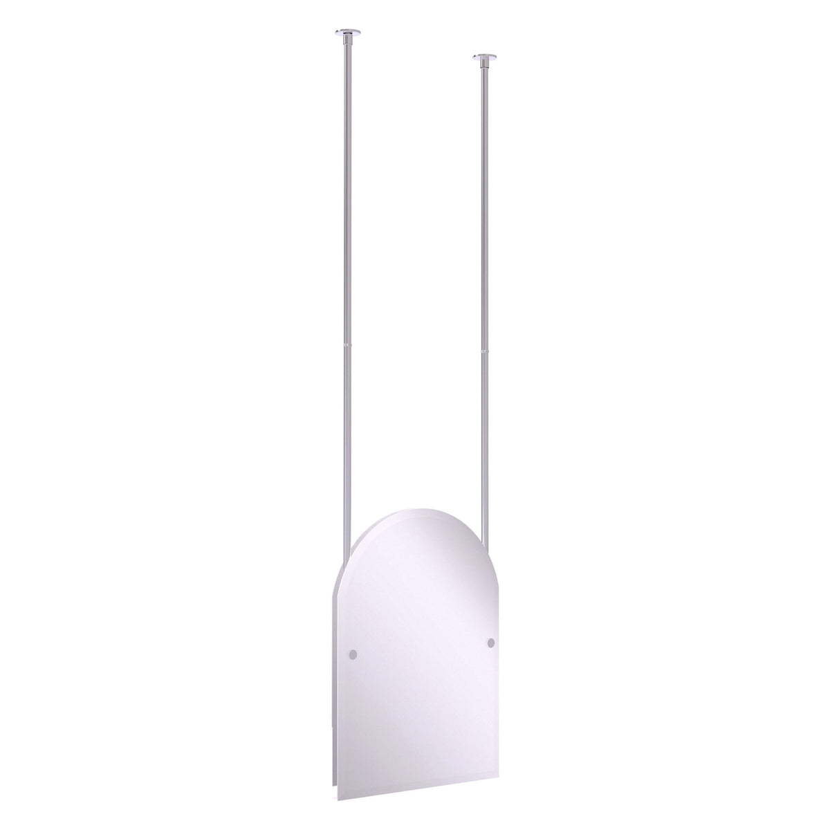 Allied Brass CH-94 21" x 2.5" Satin Chrome Solid Brass Frameless Arched Top Ceiling Hung Mirror