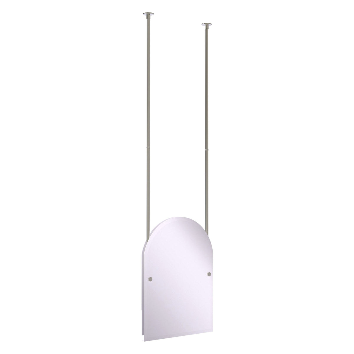 Allied Brass CH-94 21" x 2.5" Satin Nickel Solid Brass Frameless Arched Top Ceiling Hung Mirror