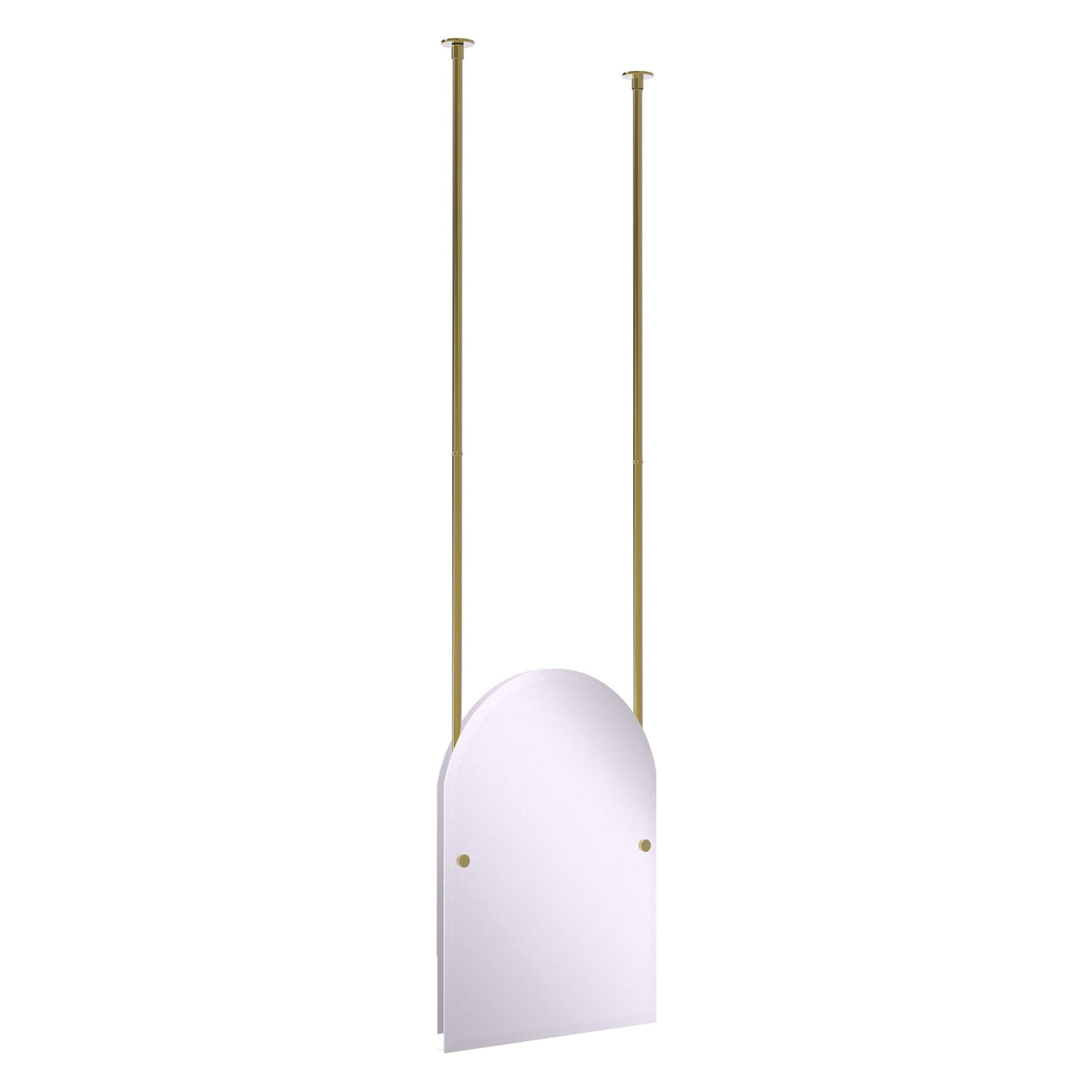 Allied Brass CH-94 21" x 2.5" Unlacquered Brass Solid Brass Frameless Arched Top Ceiling Hung Mirror